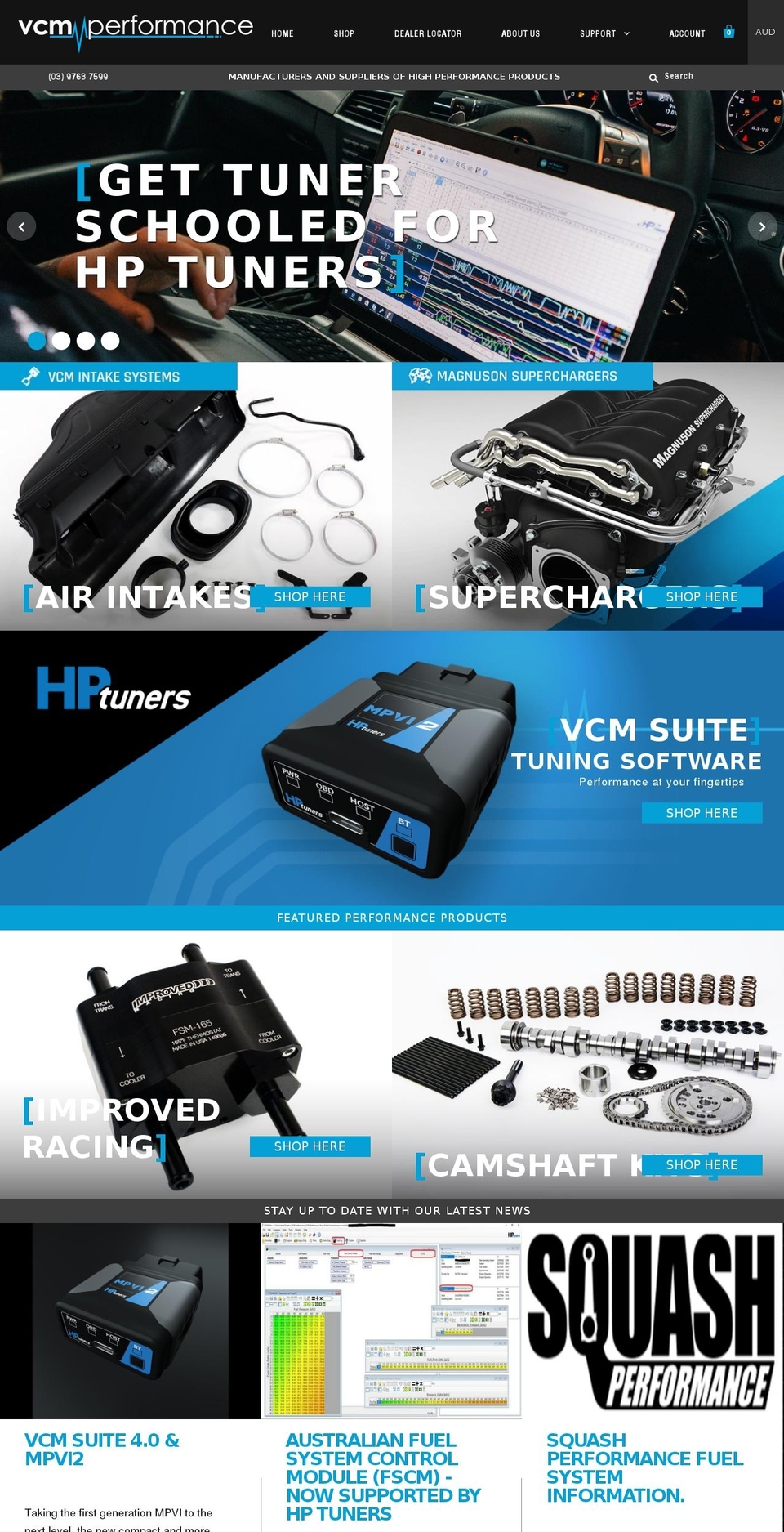 vcmperformance.com.au shopify website screenshot