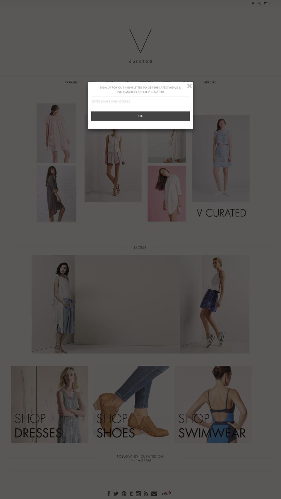 vcurated.info shopify website screenshot