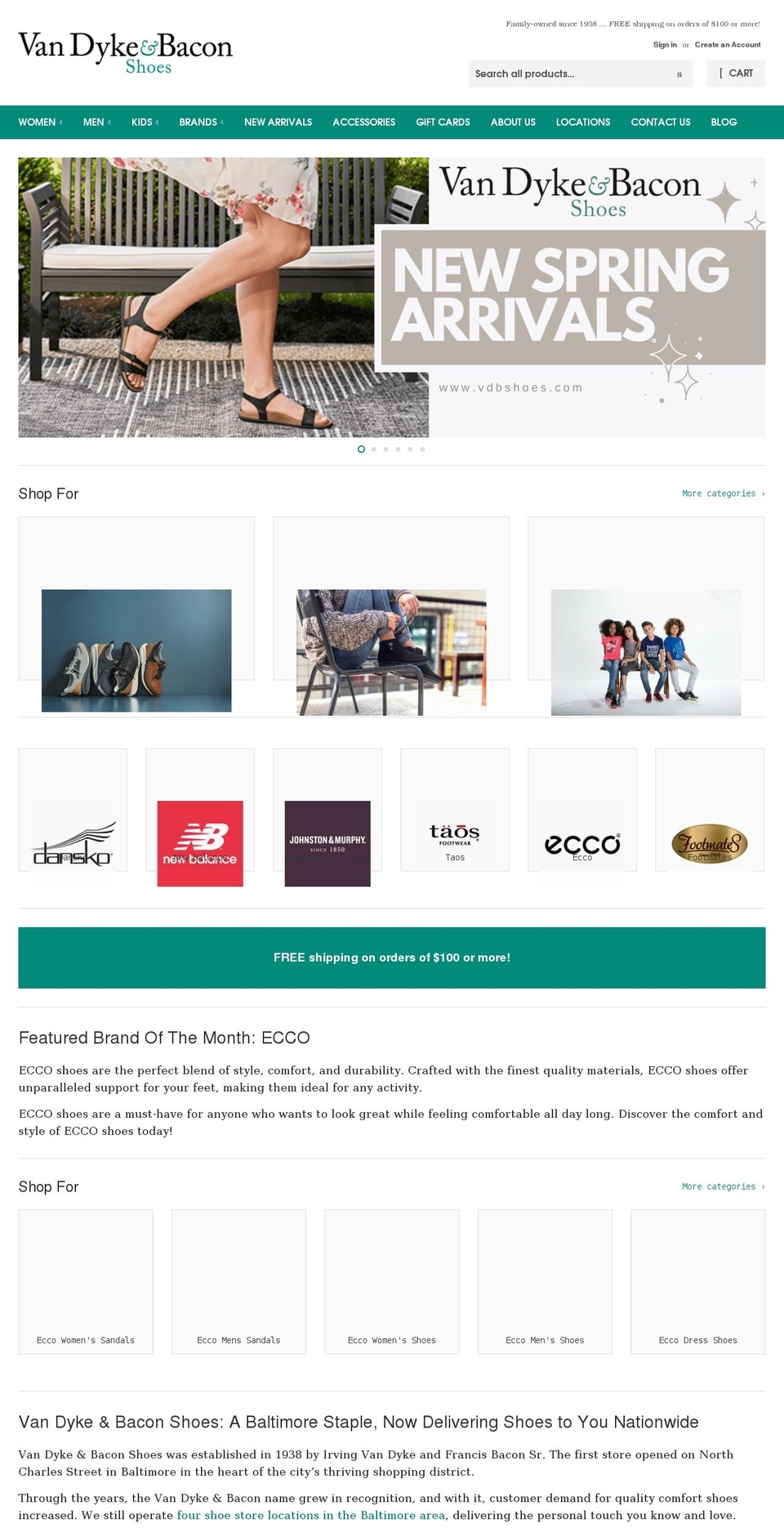 vdbshoes.com shopify website screenshot