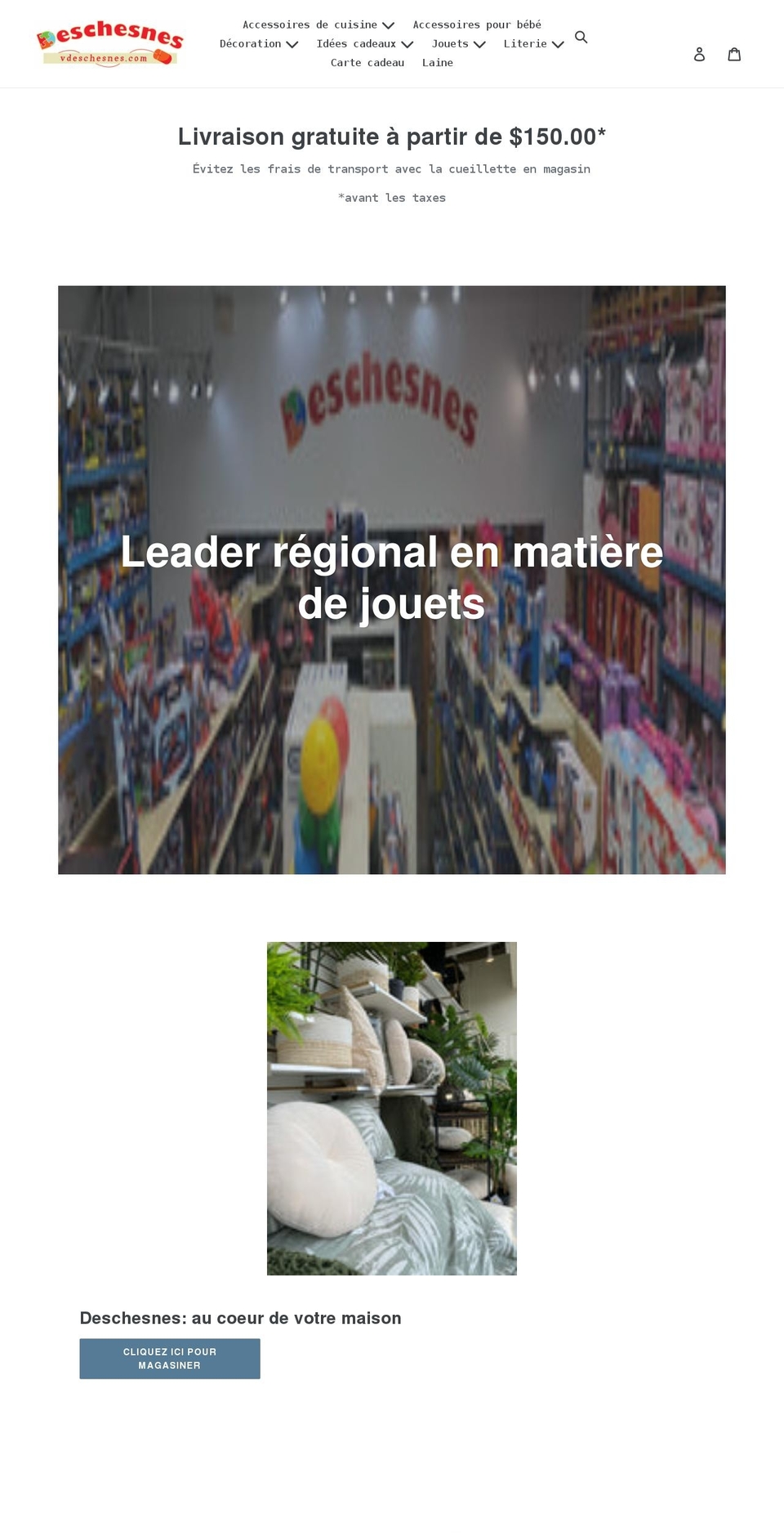 vdeschesnes.com shopify website screenshot