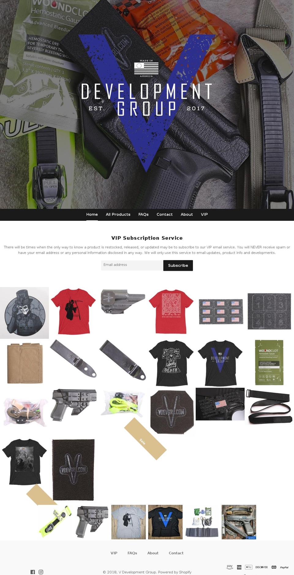 V Shopify theme site example vdevgru.com