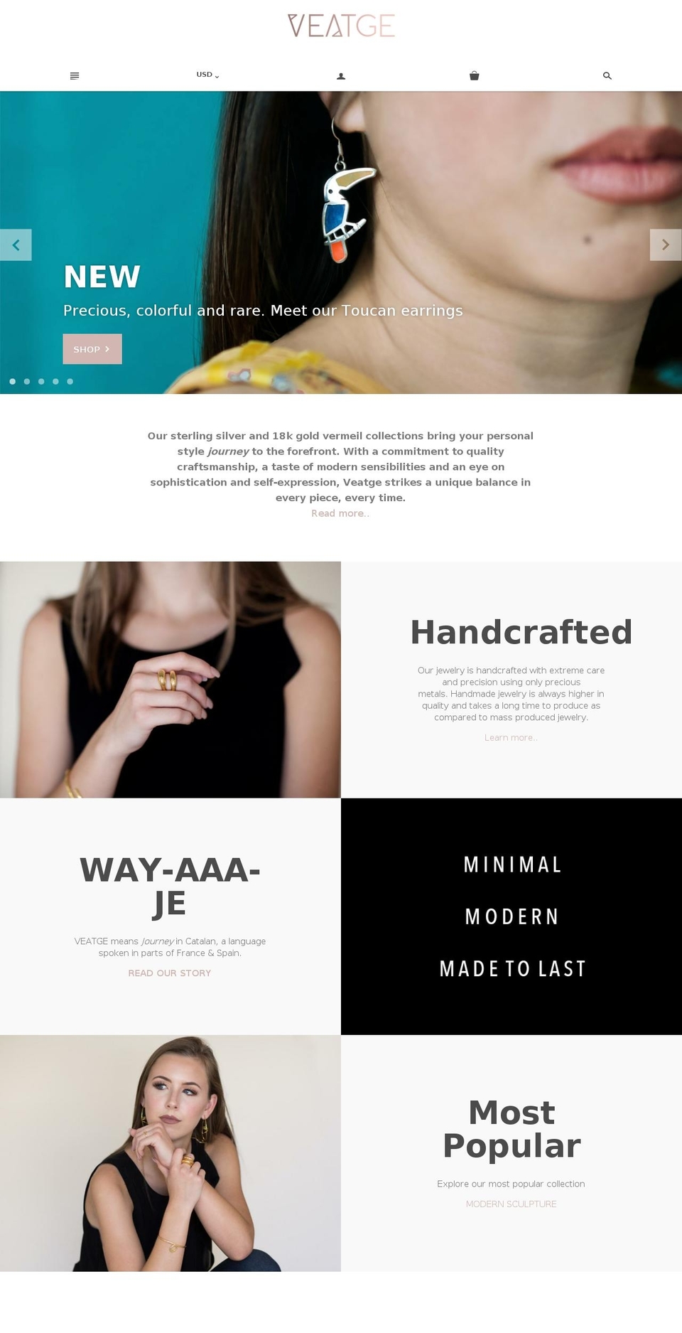 veatge.com shopify website screenshot