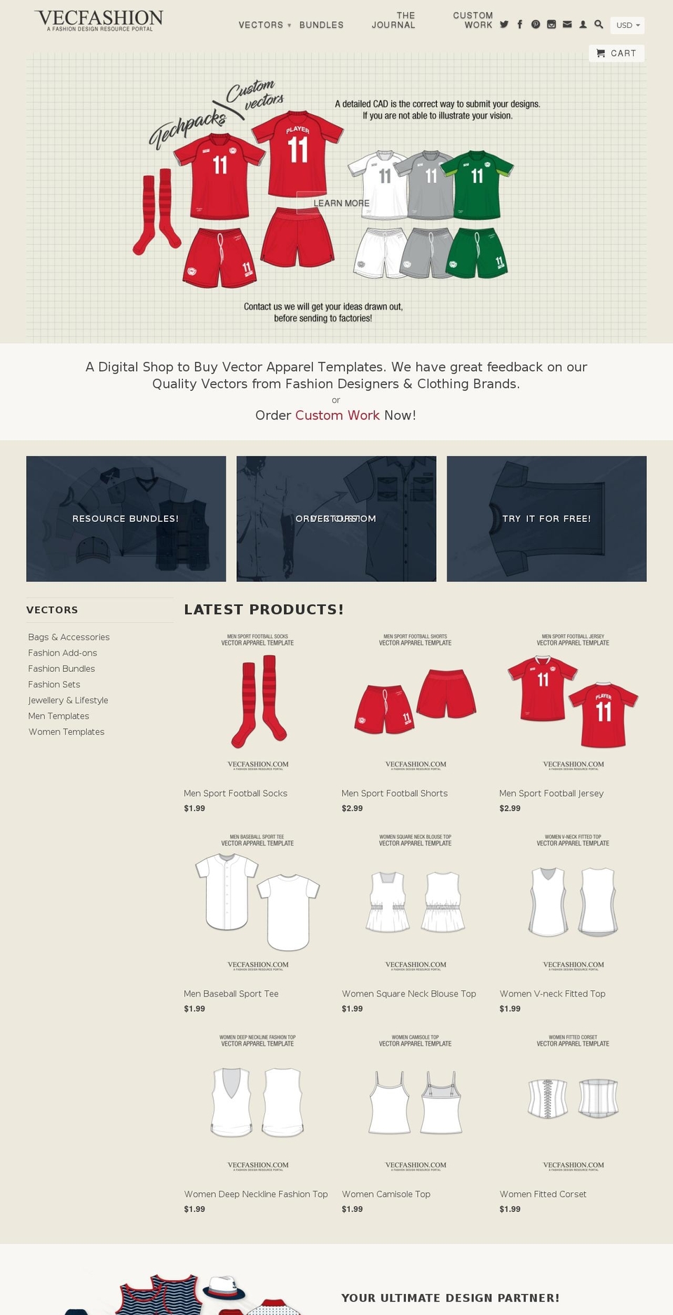 vecfashion.com shopify website screenshot