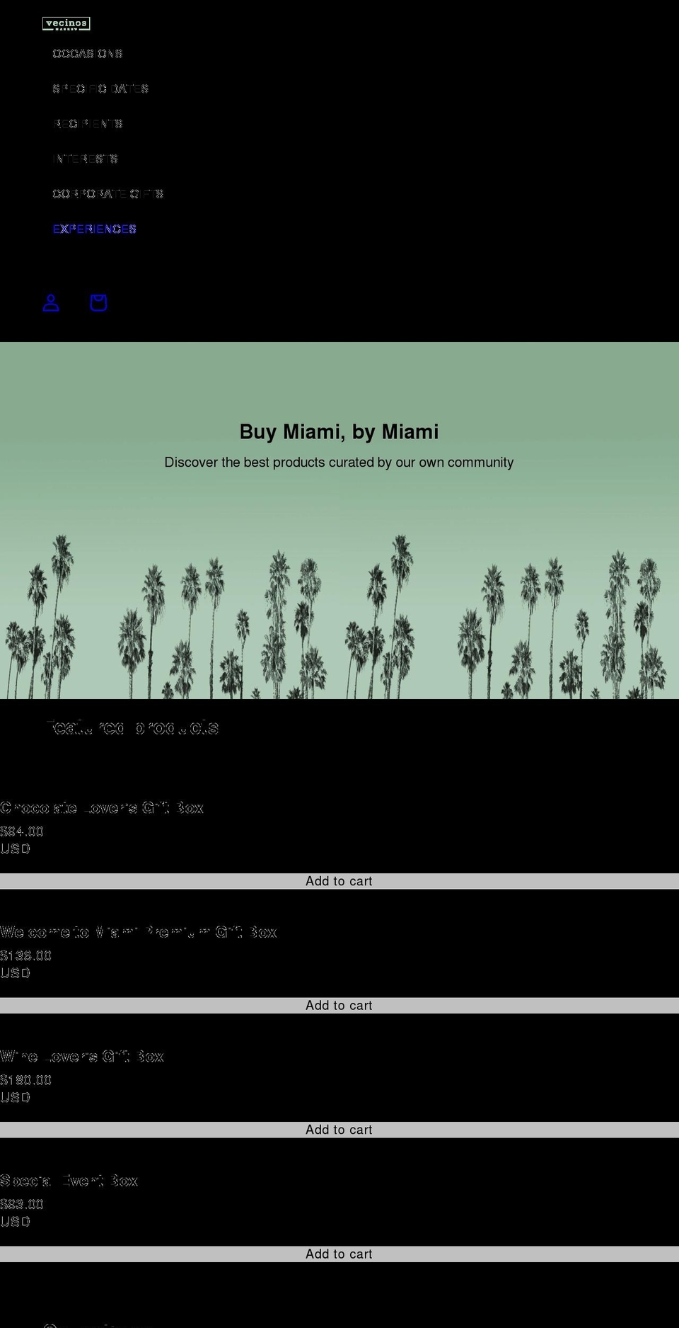 vecinosmarket.com shopify website screenshot