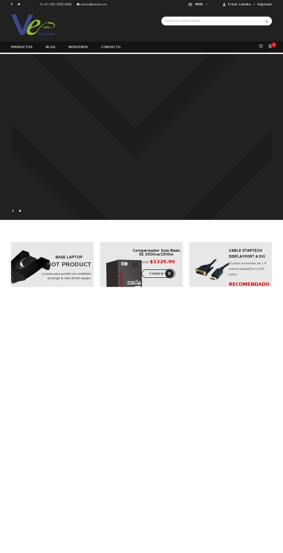 vecom.mx shopify website screenshot