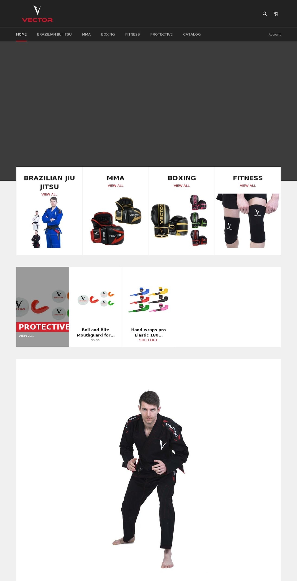 vectorfightgear.com — Shopify storefront screenshot