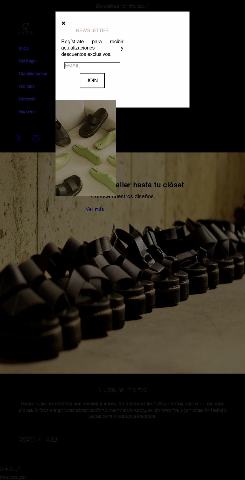 vectorshoes.com shopify website screenshot