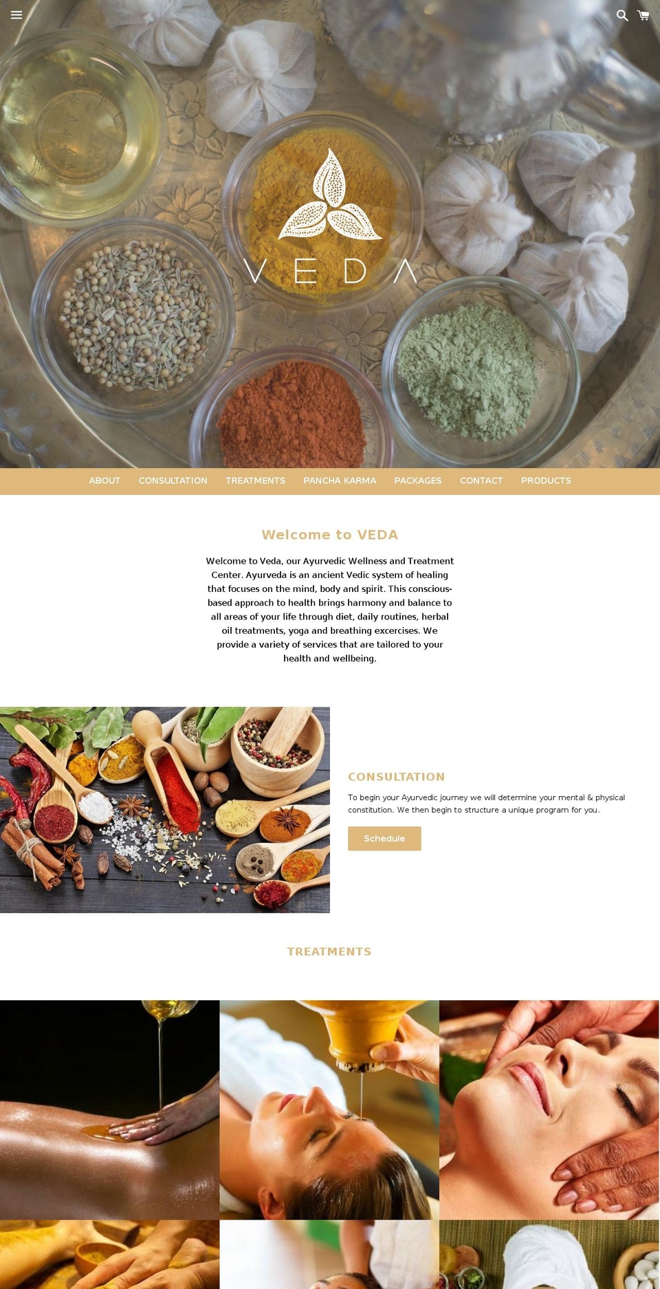 vedaspirit.com shopify website screenshot