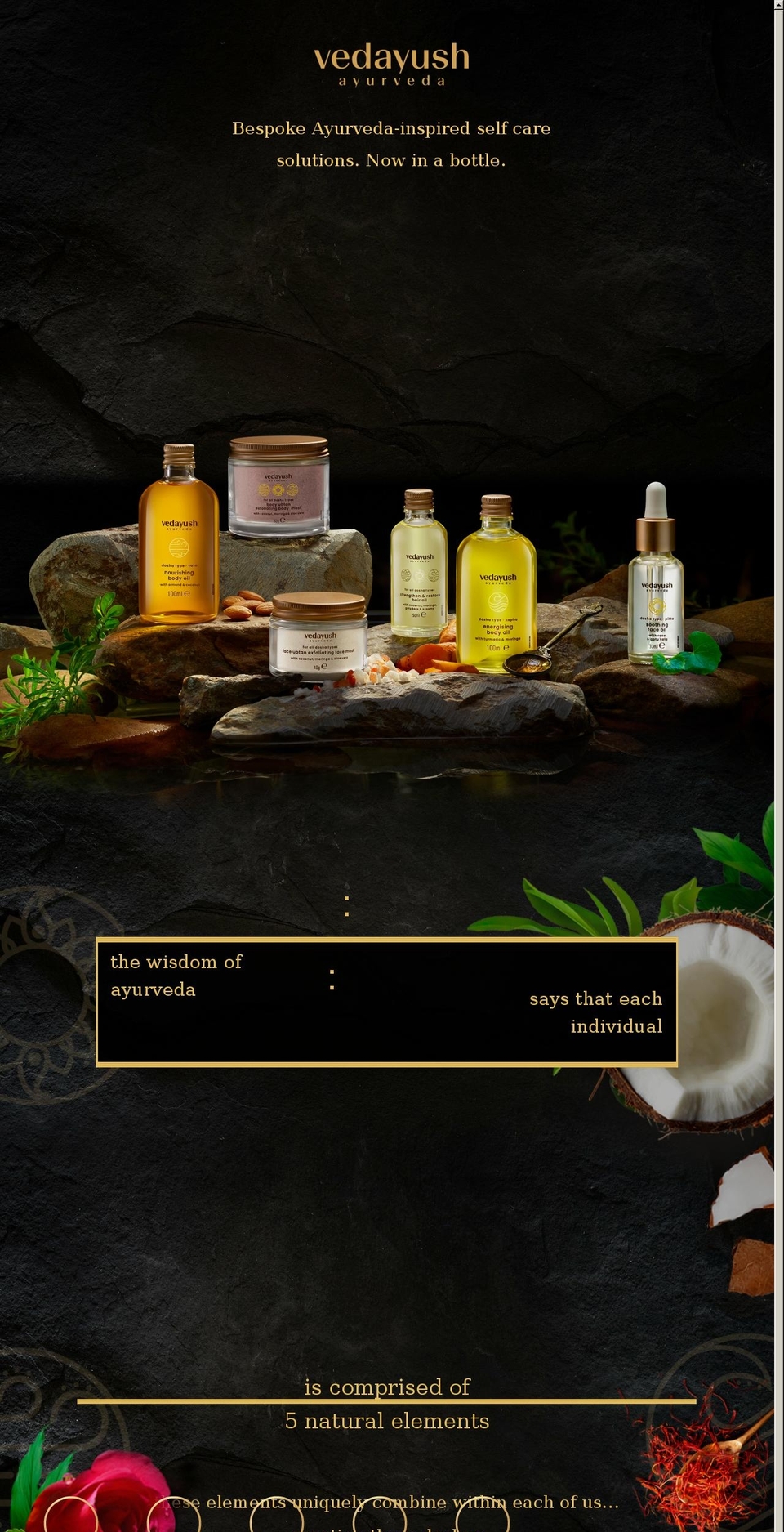 vedayush.co.uk shopify website screenshot