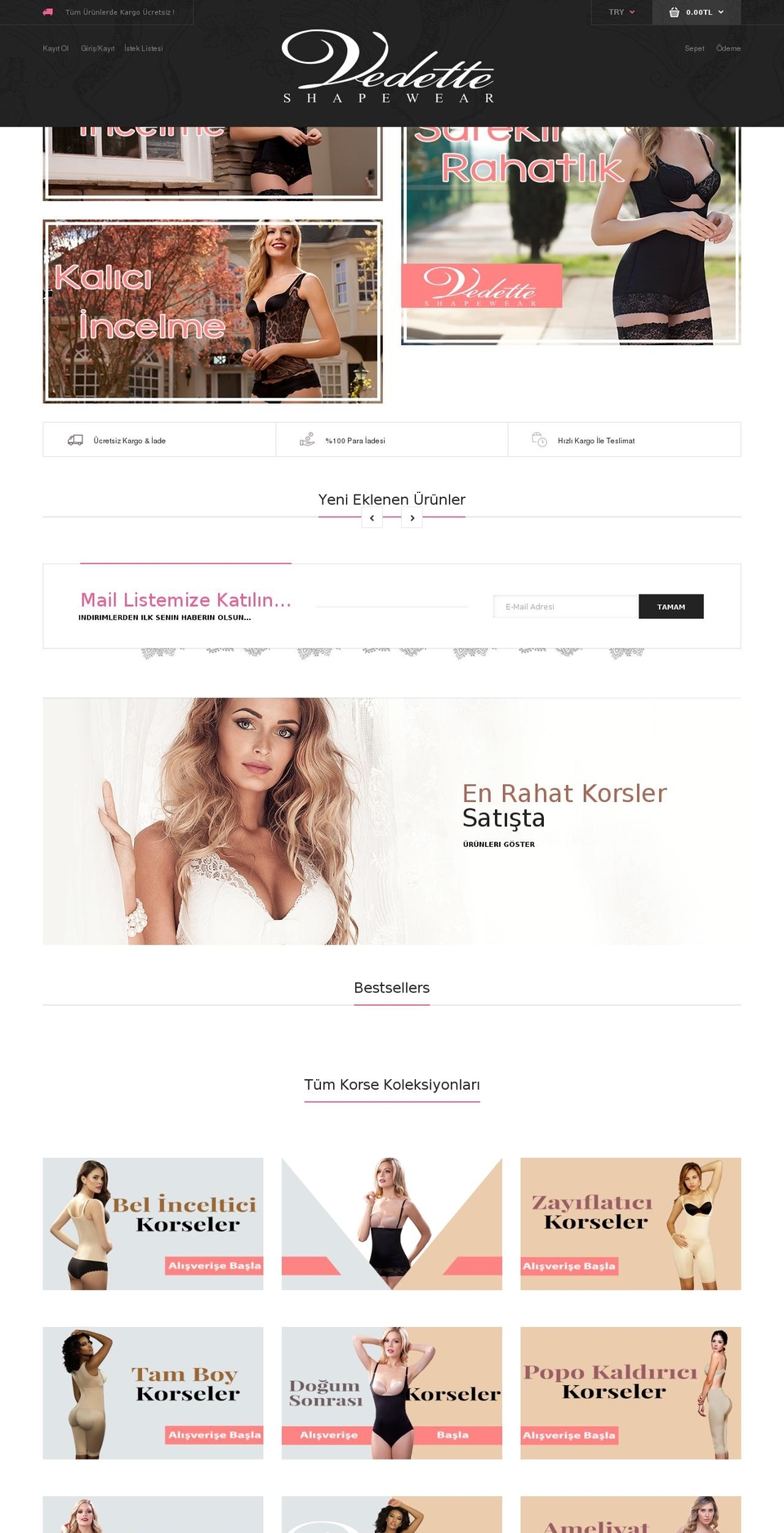 Fastor Lingerie Shopify theme site example vedettekorse.com