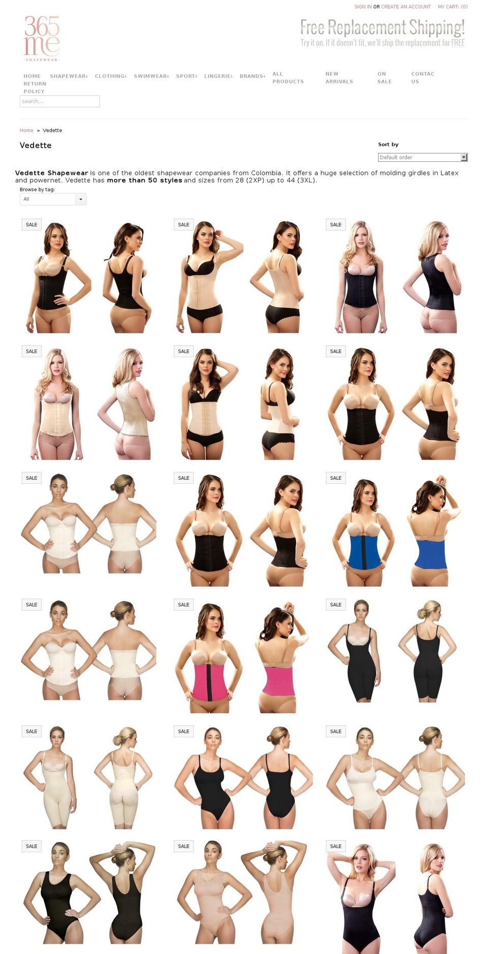 vedetteshapewear.com shopify website screenshot