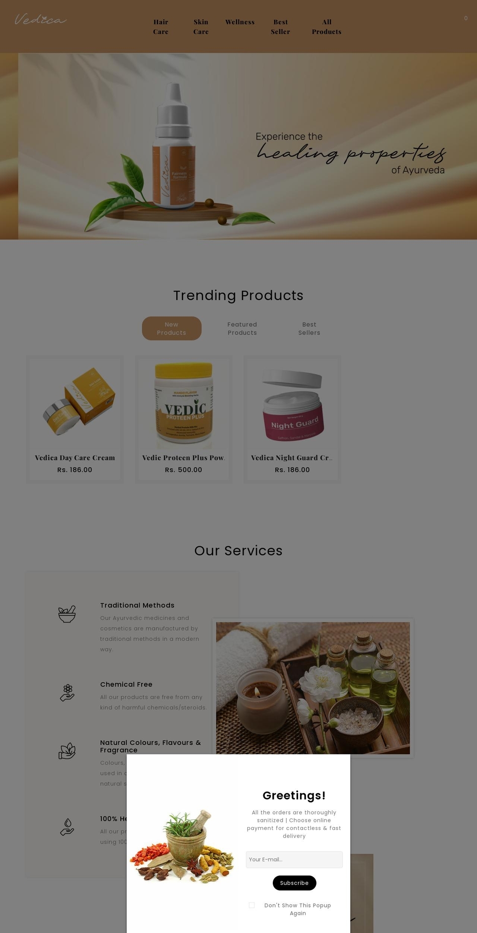 Beautico- Shopify theme site example vedicbiostore.com