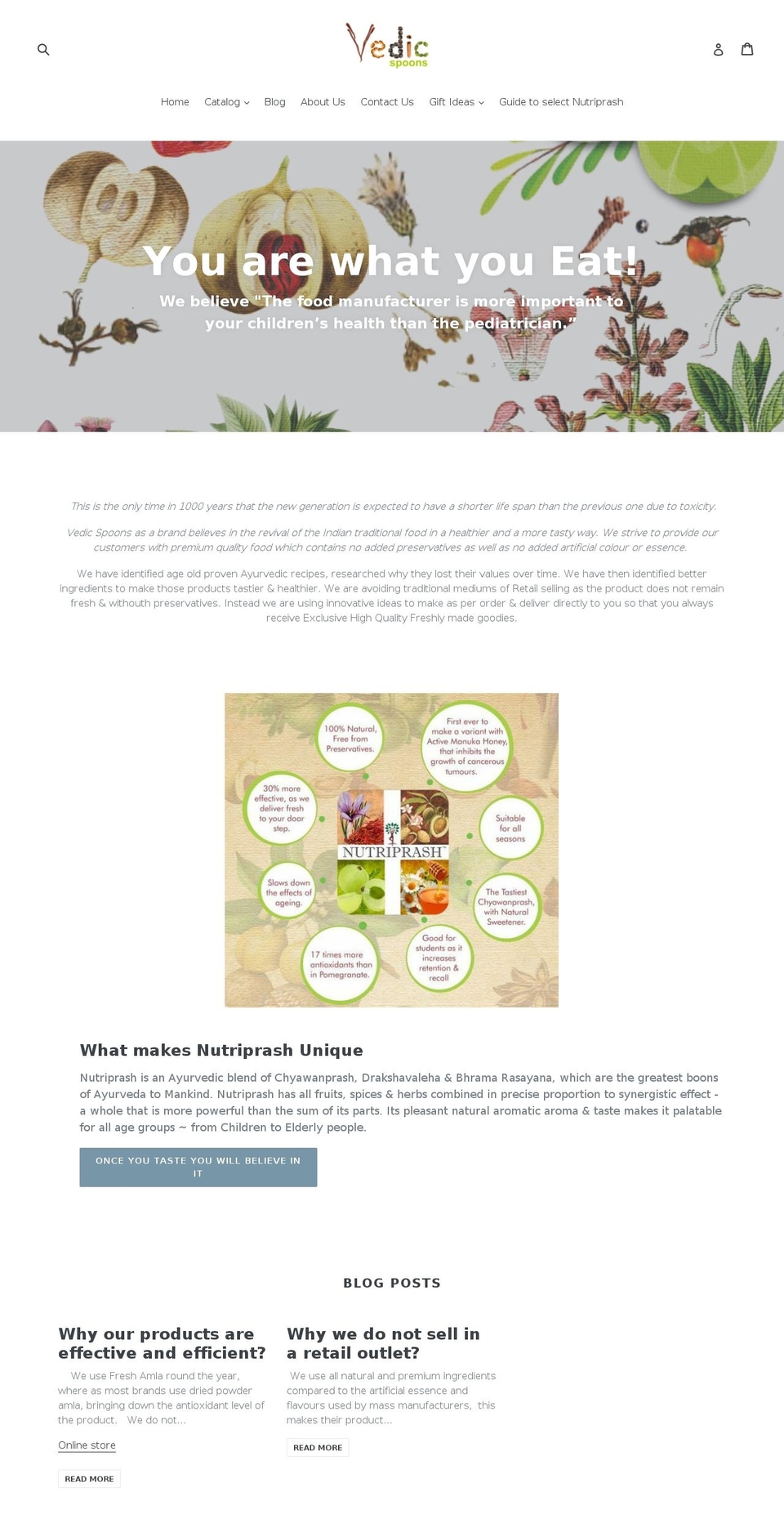 vedicspoons.com — Shopify storefront screenshot