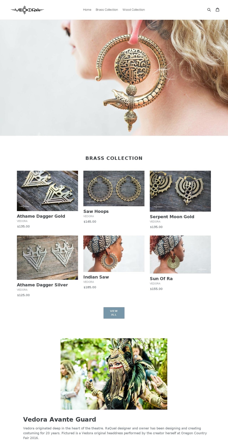 vedorajewelry.com — Shopify storefront screenshot