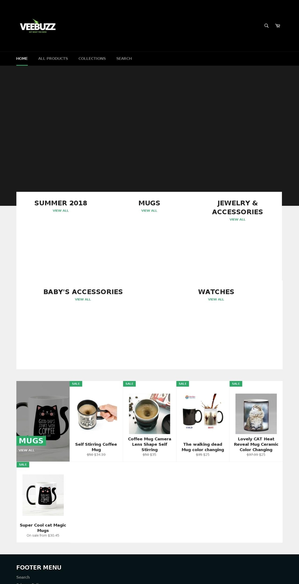 veebuzz.com — Shopify storefront screenshot