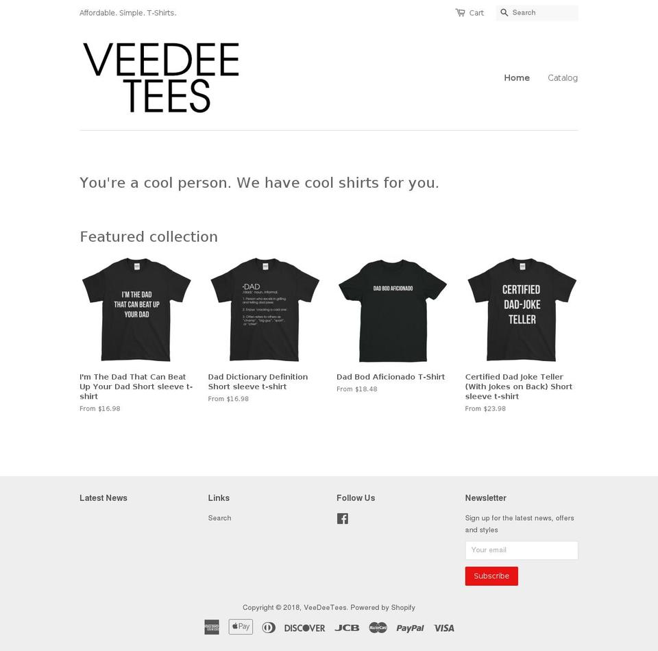 veedeetees.com — Shopify storefront screenshot