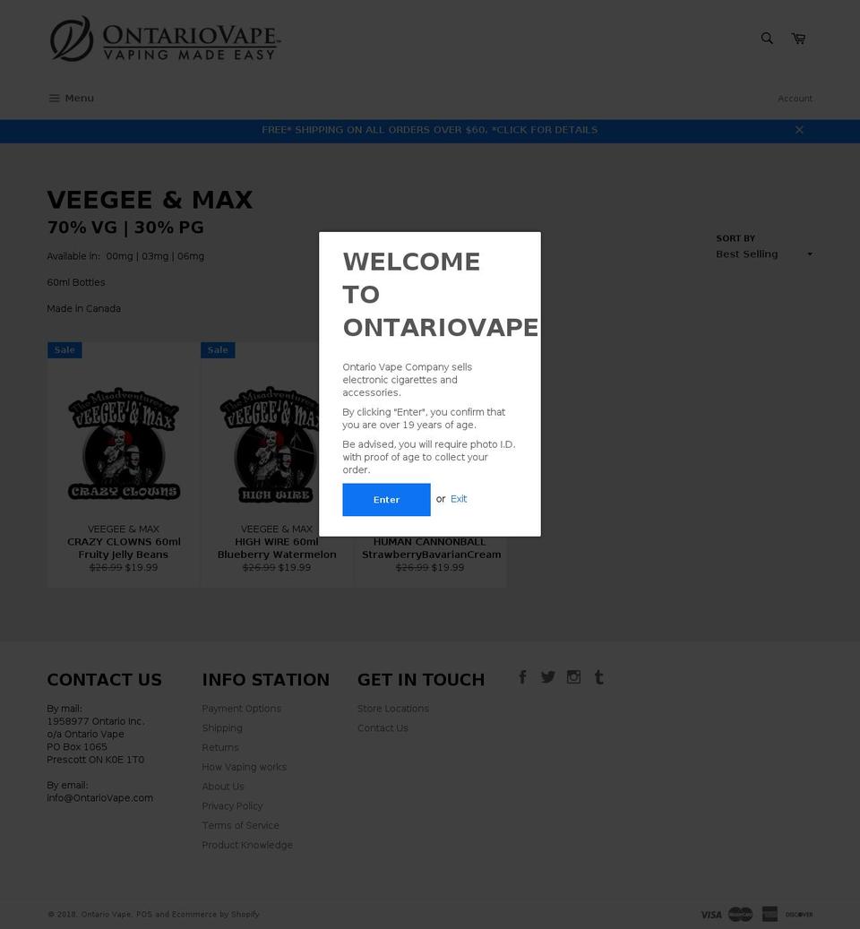veegeeandmax.com shopify website screenshot