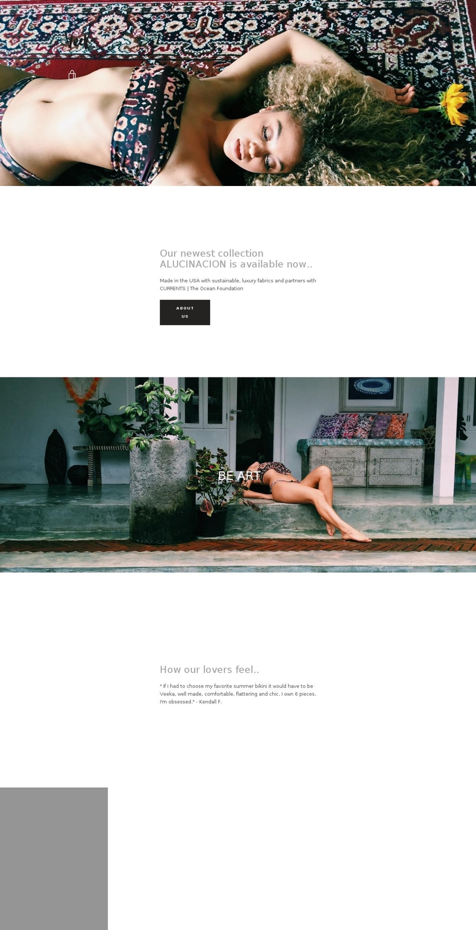 veekaswimwear.com shopify website screenshot