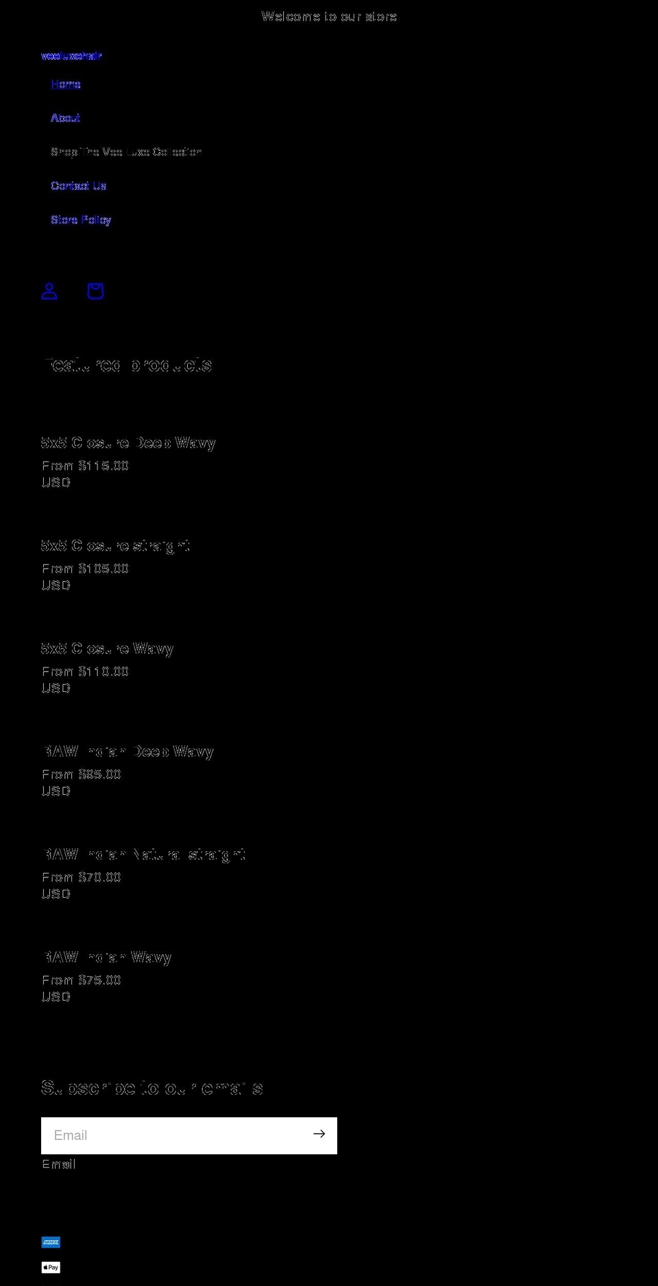 veeluxehairboutique.com shopify website screenshot