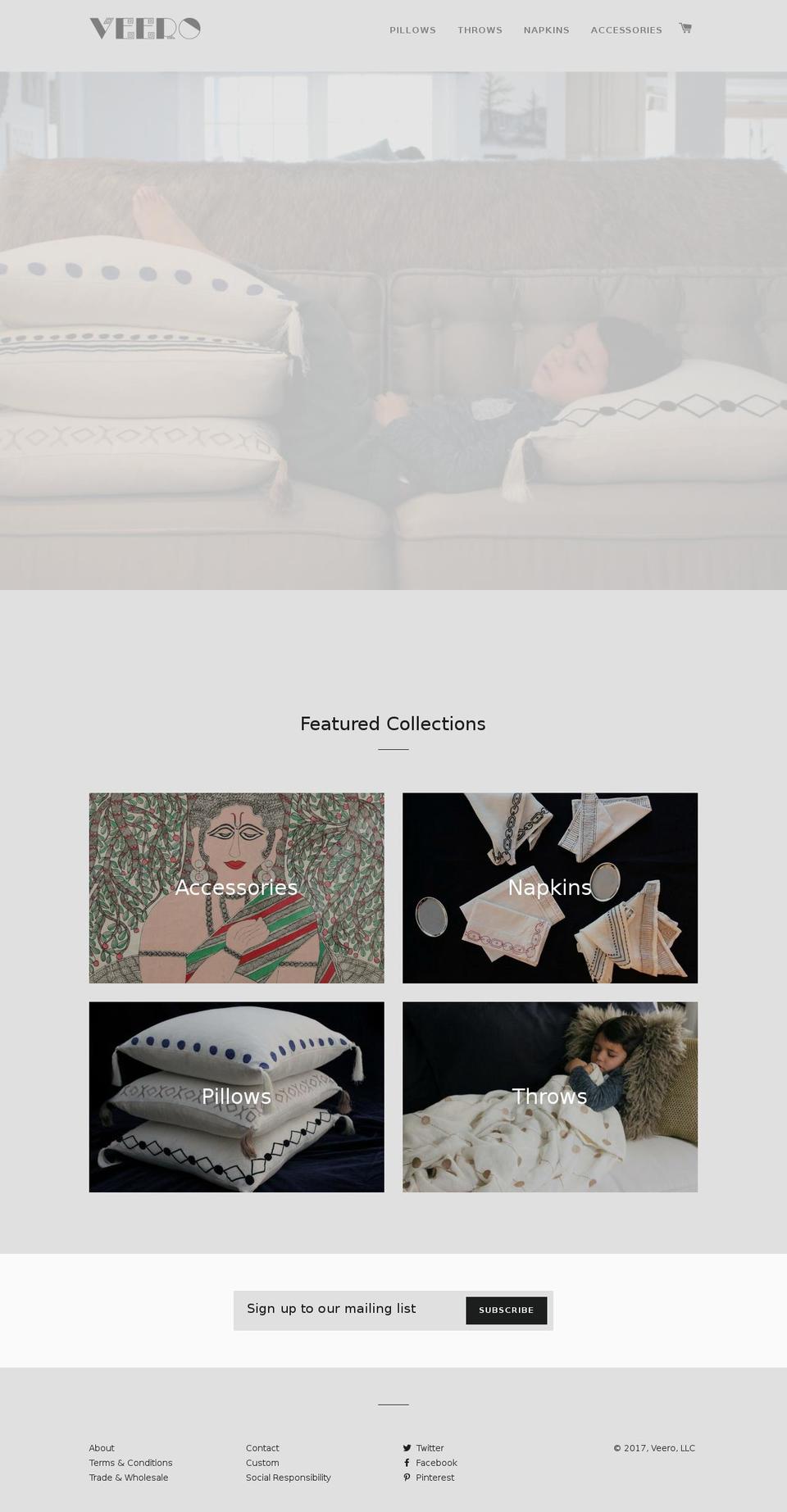 veerohome.com shopify website screenshot