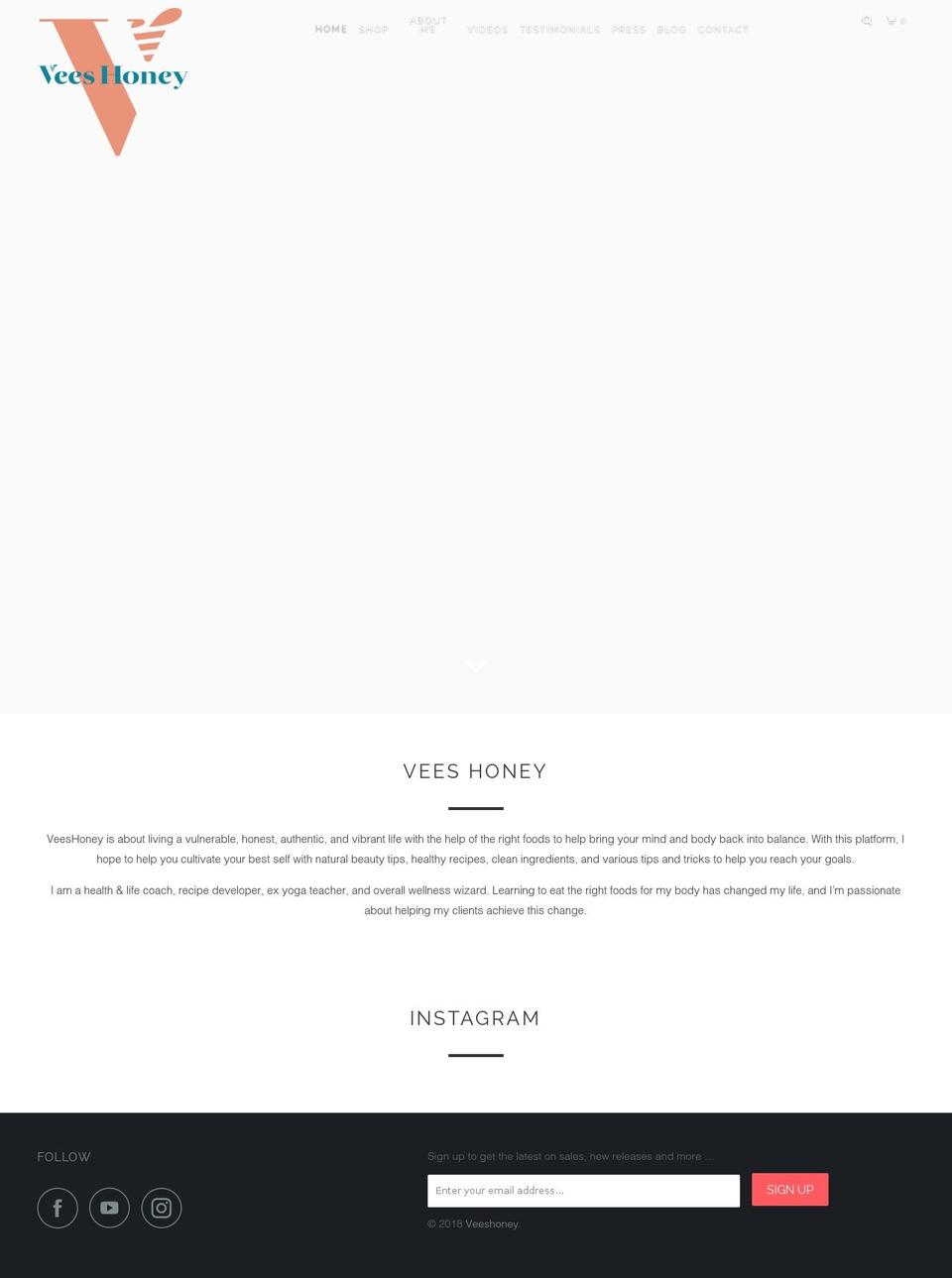 veeshoney.com shopify website screenshot