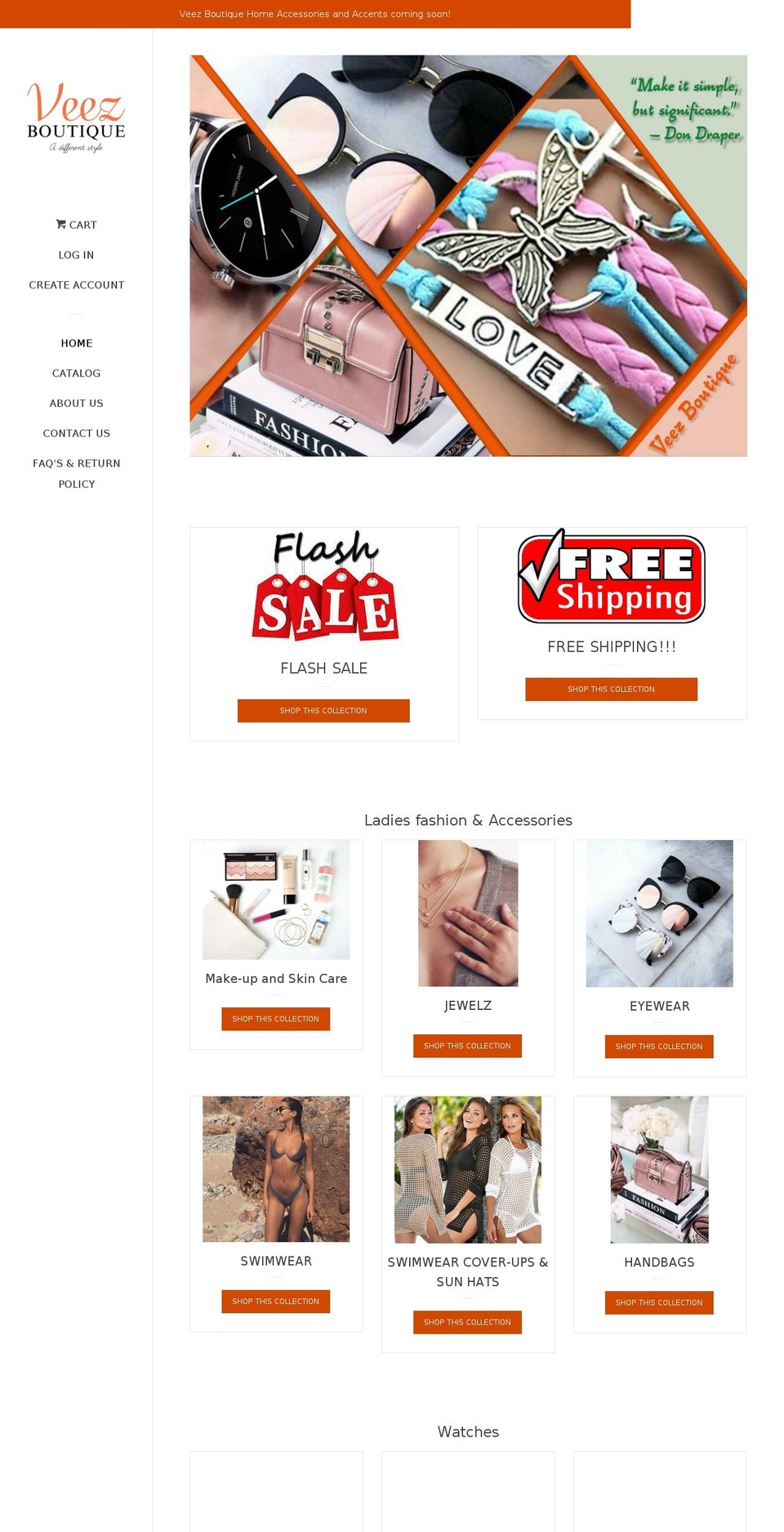 veezboutique.com — Shopify storefront screenshot