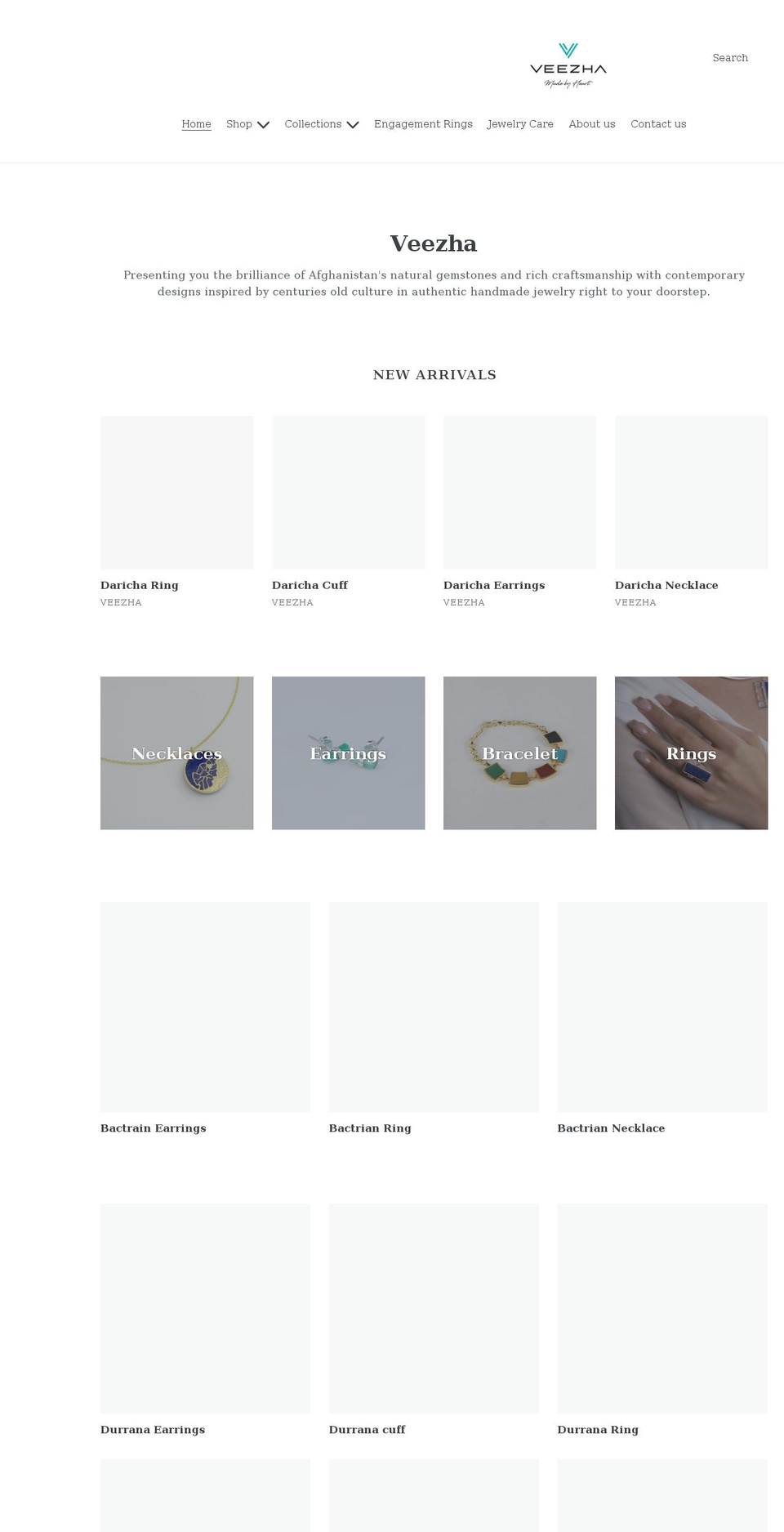 veezha.com shopify website screenshot