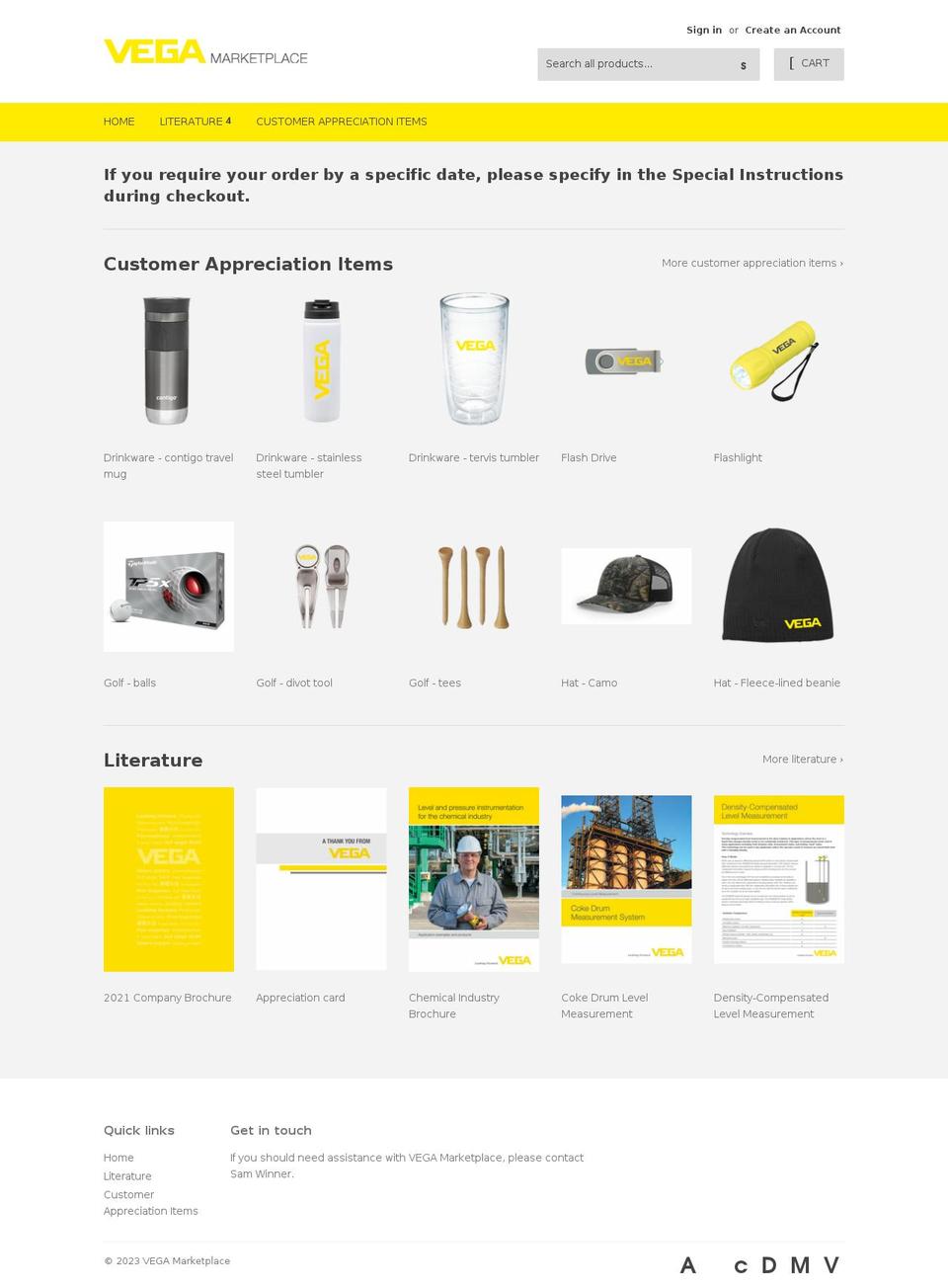 vegamarketplace.com — Shopify storefront screenshot