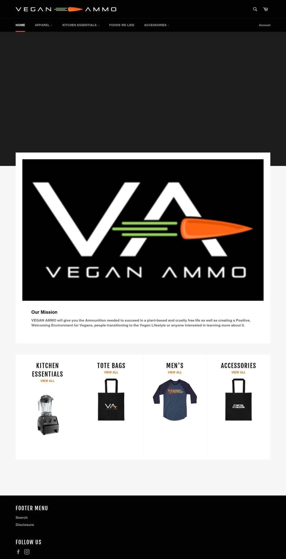 veganammo.com — Shopify storefront screenshot
