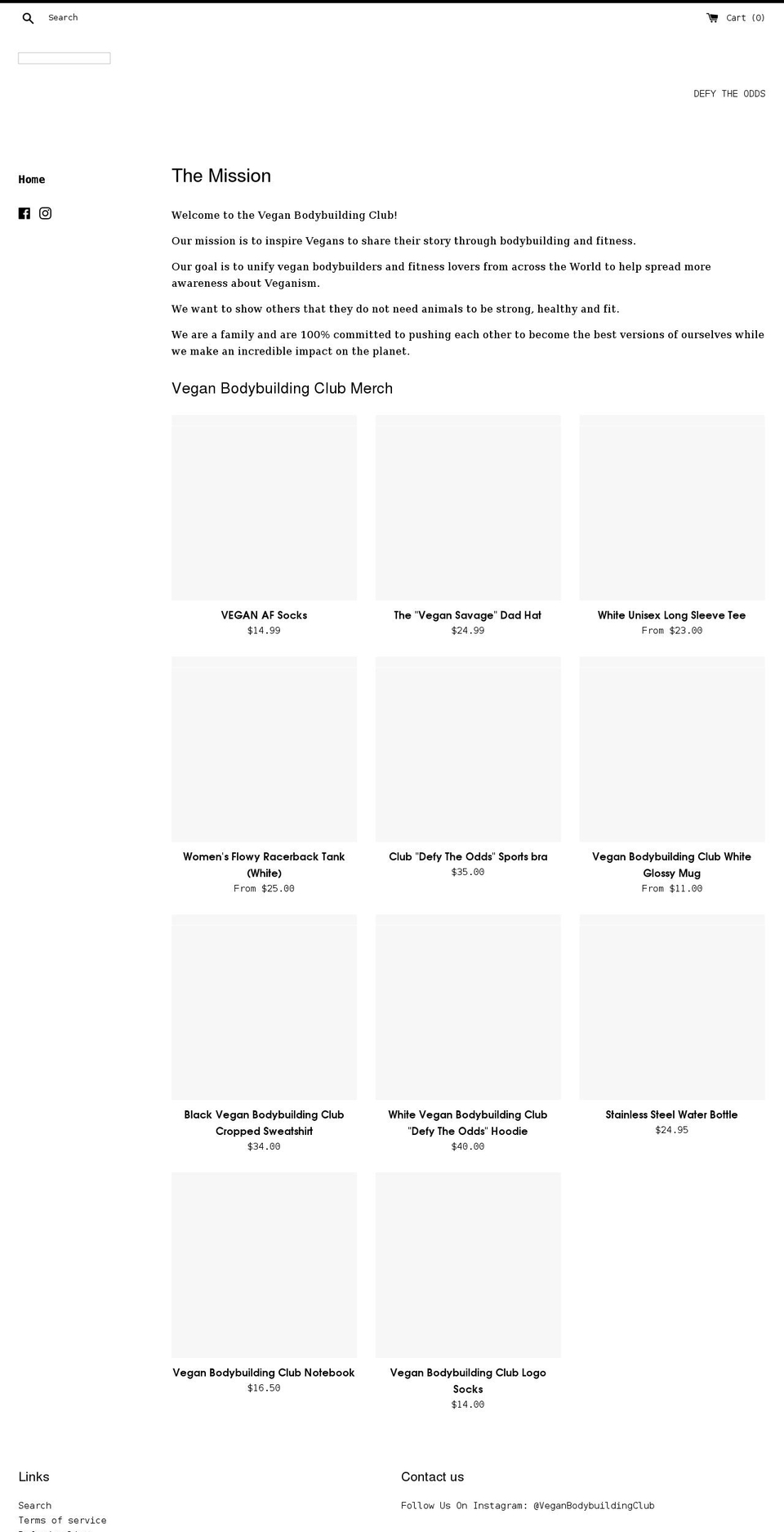 veganbodybuildingclub.com shopify website screenshot