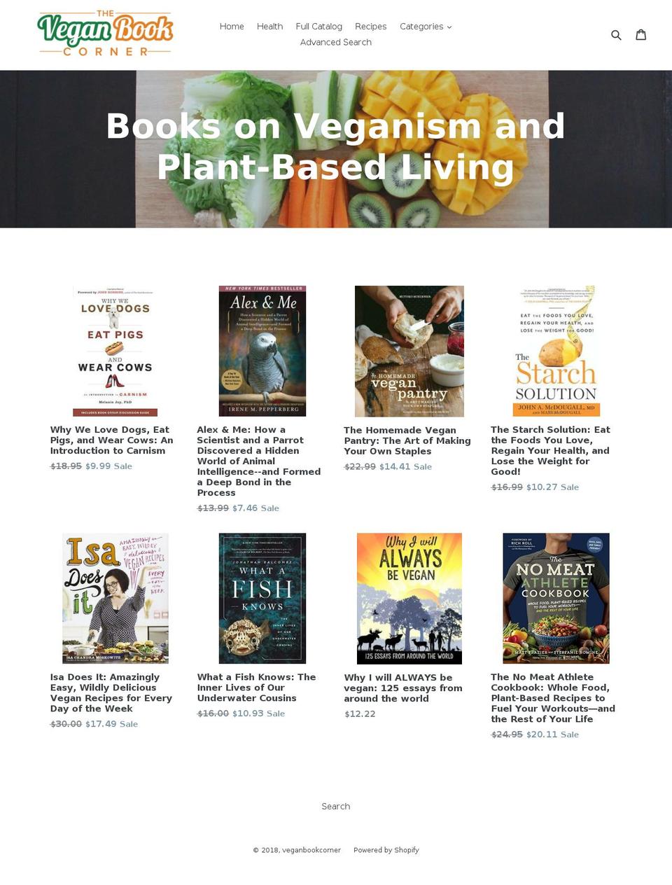 veganbookcorner.com — Shopify storefront screenshot