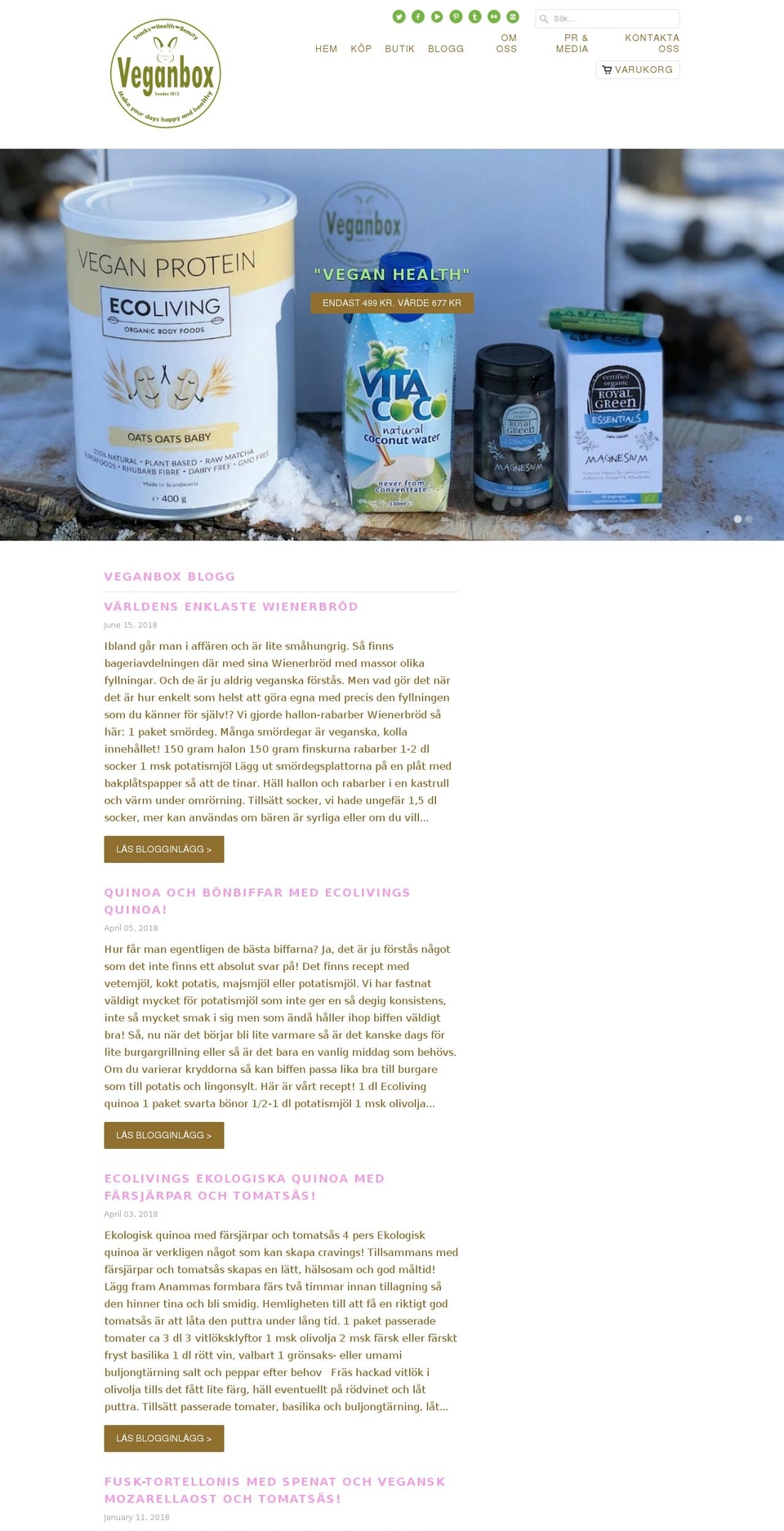 veganbox.se shopify website screenshot