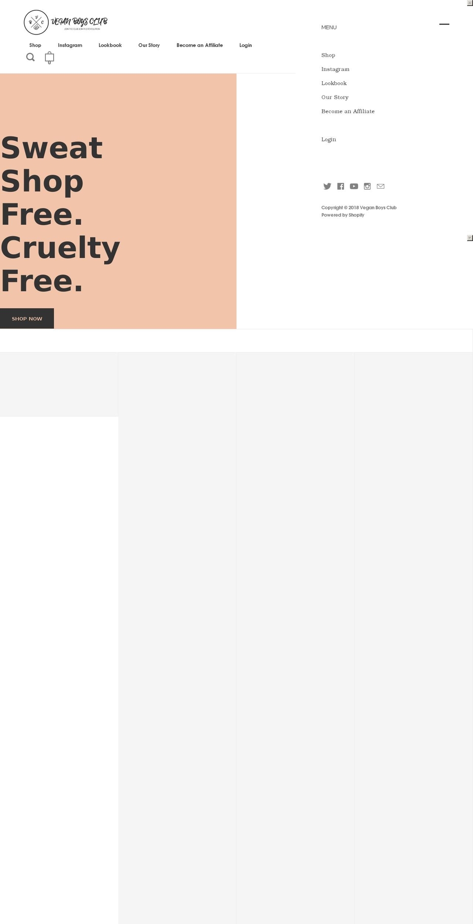 veganboysclub.com — Shopify storefront screenshot