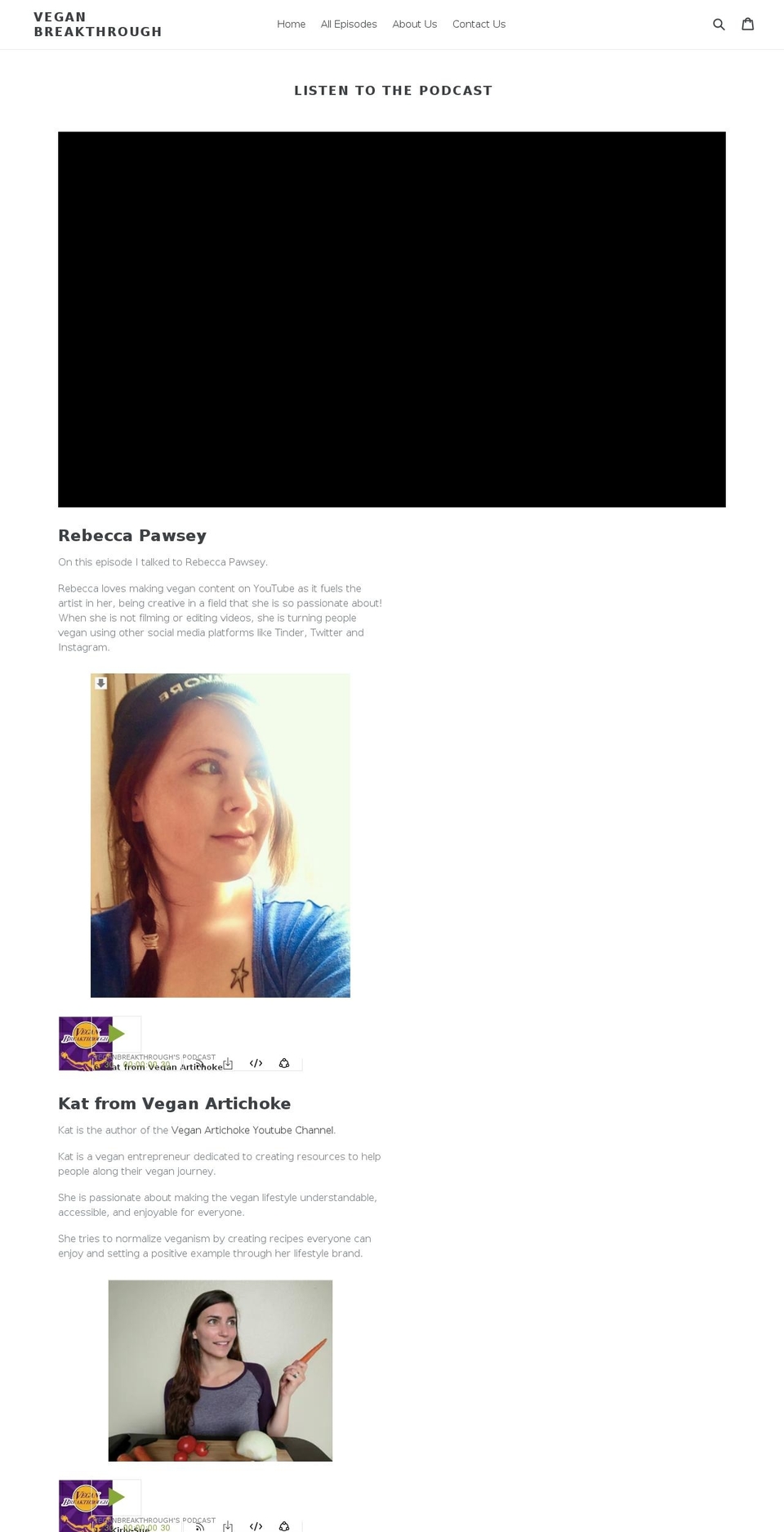 veganbreakthrough.com — Shopify storefront screenshot