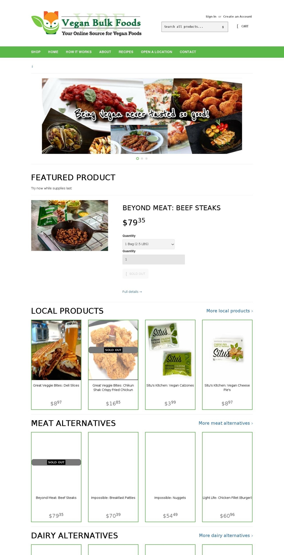 veganbulkfoods.ca shopify website screenshot