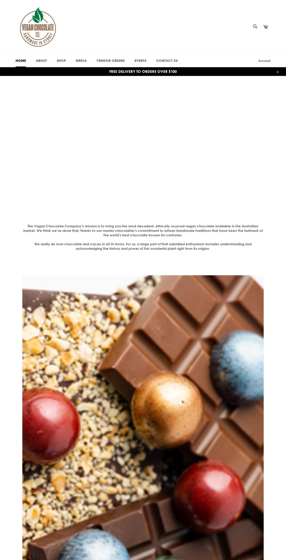 veganchocolateco.com.au shopify website screenshot
