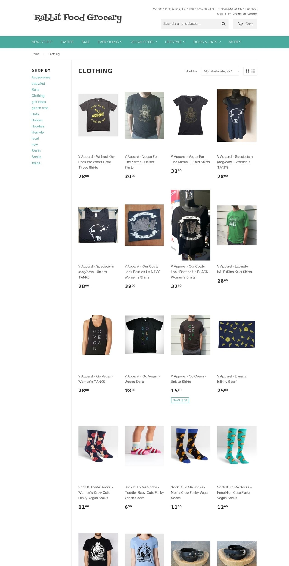 veganclothing.us shopify website screenshot