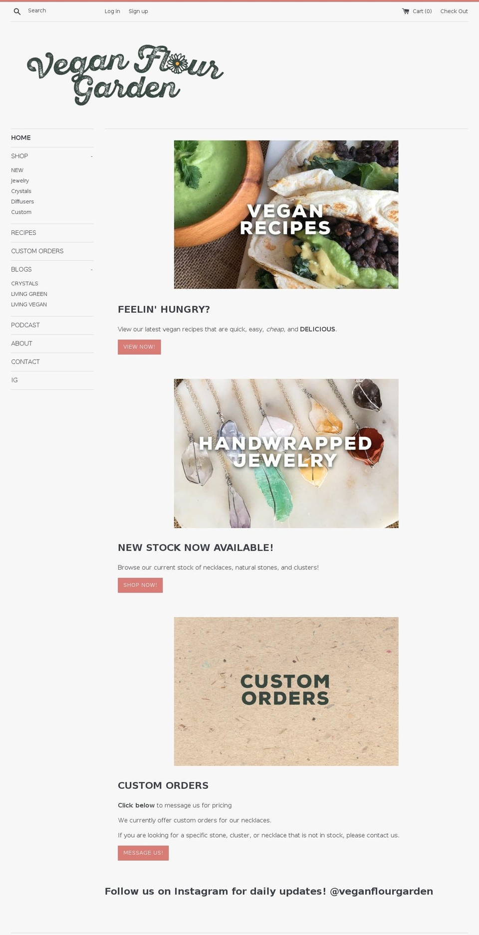 veganflourgarden.com shopify website screenshot