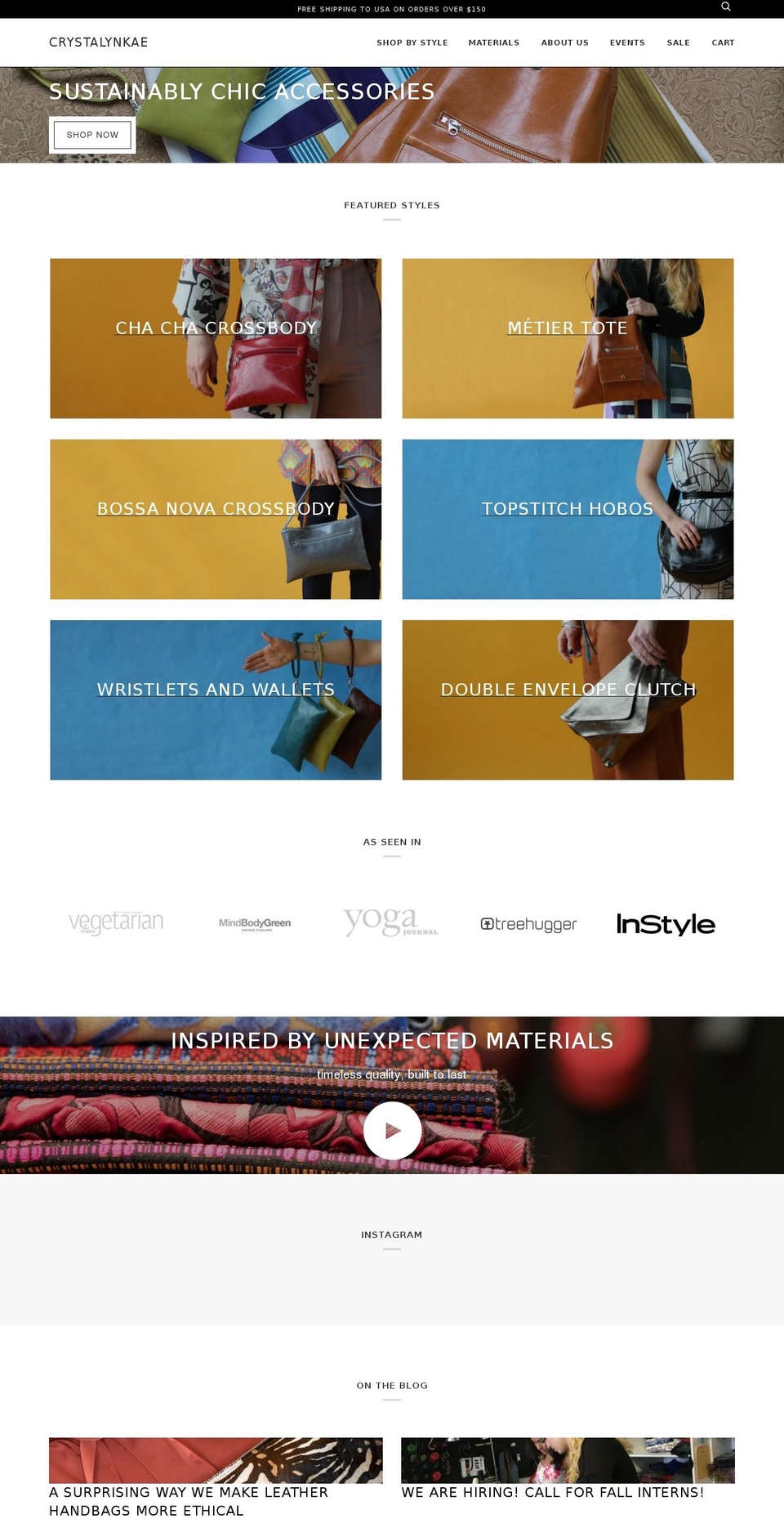 veganhandbags.com — Shopify storefront screenshot