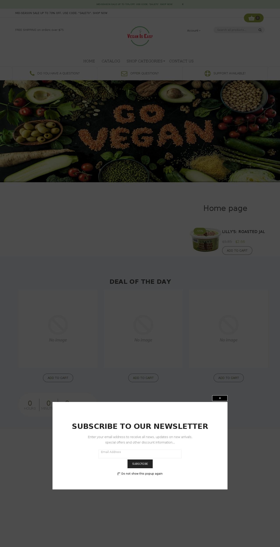 organica-v1-4 Shopify theme site example veganiseasy.com