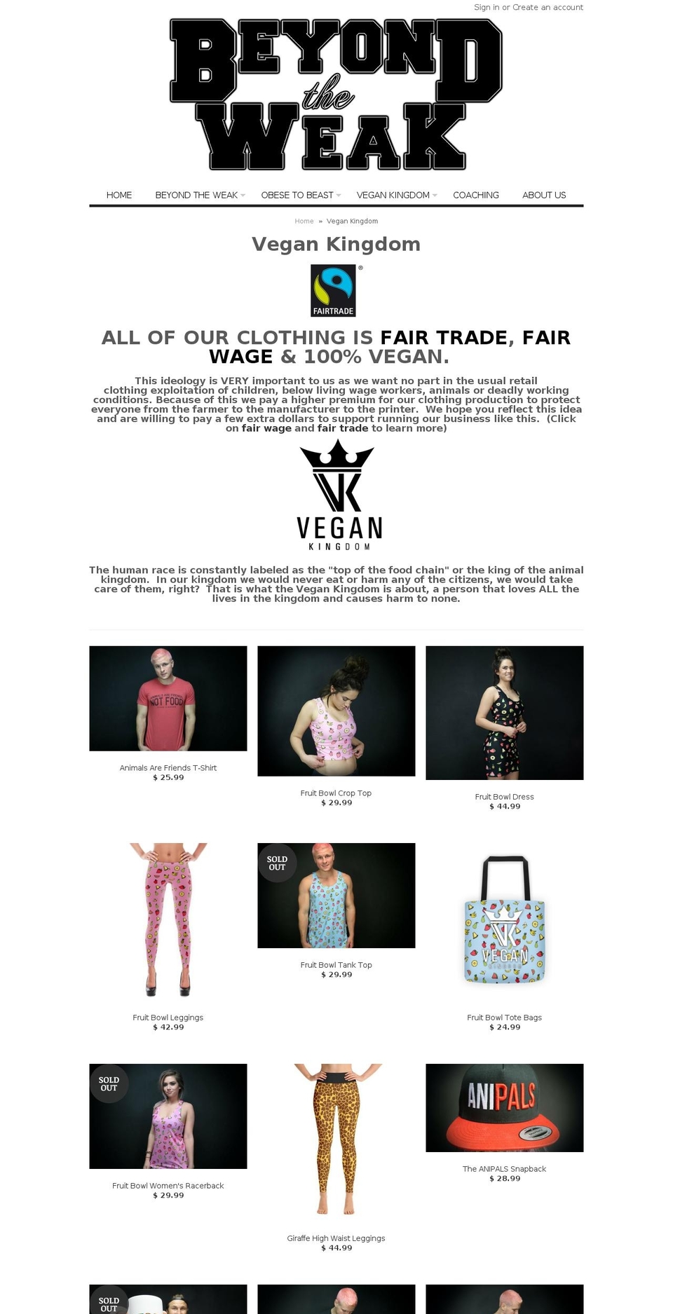 vegankingdomapparel.com — Shopify storefront screenshot