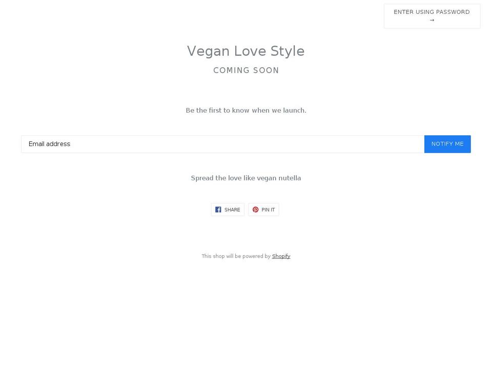 veganlovestyle.com — Shopify storefront screenshot