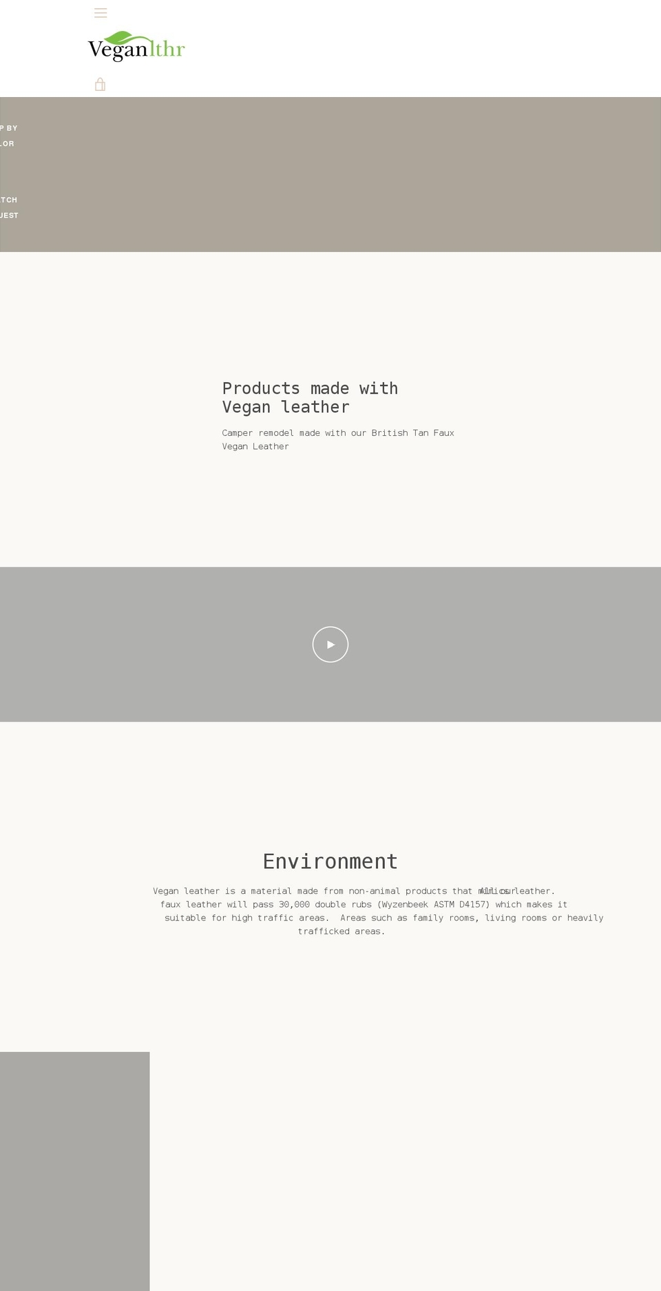 veganlthr.com shopify website screenshot