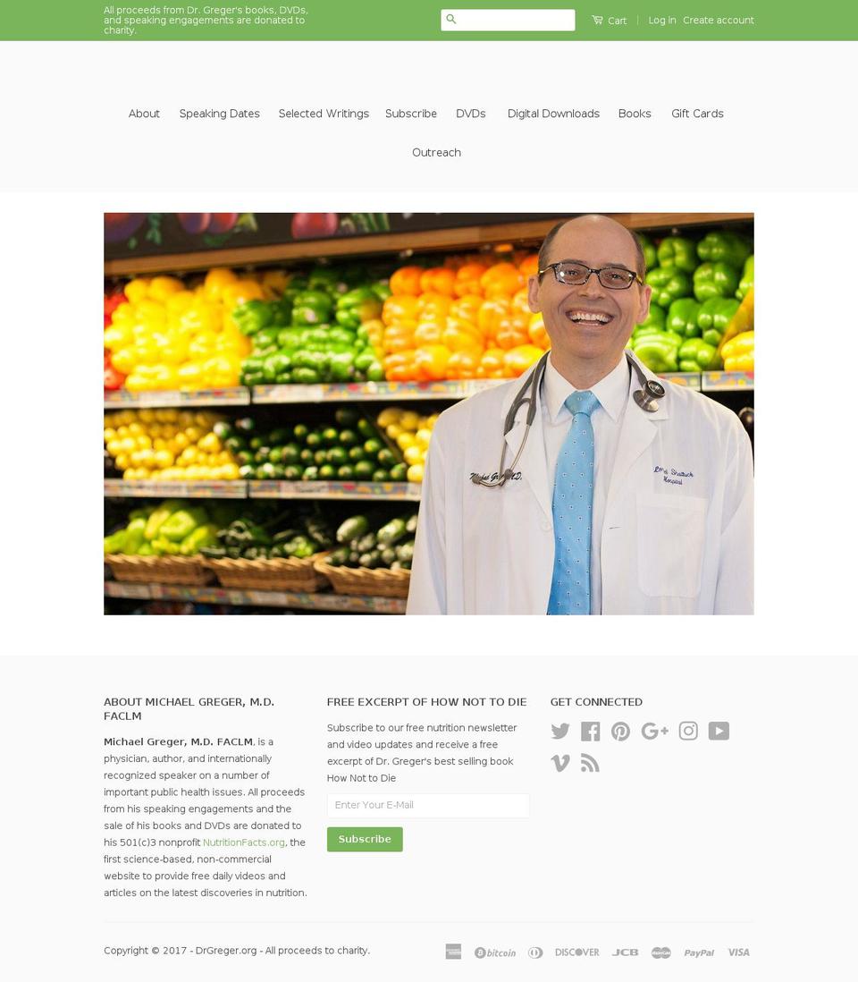 DrGreger.org Shopify theme site example veganmd.com