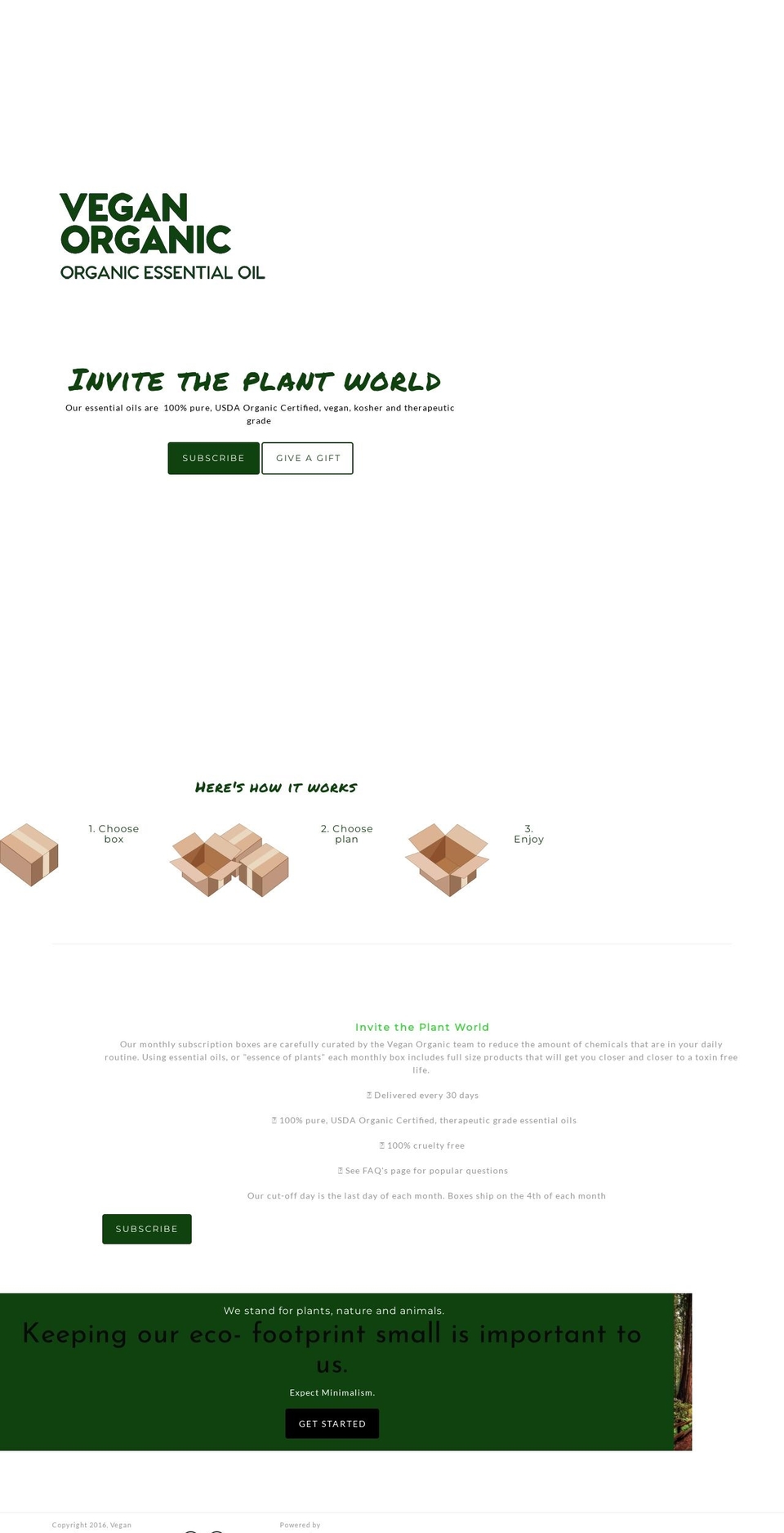 veganorganicbox.com — Shopify storefront screenshot