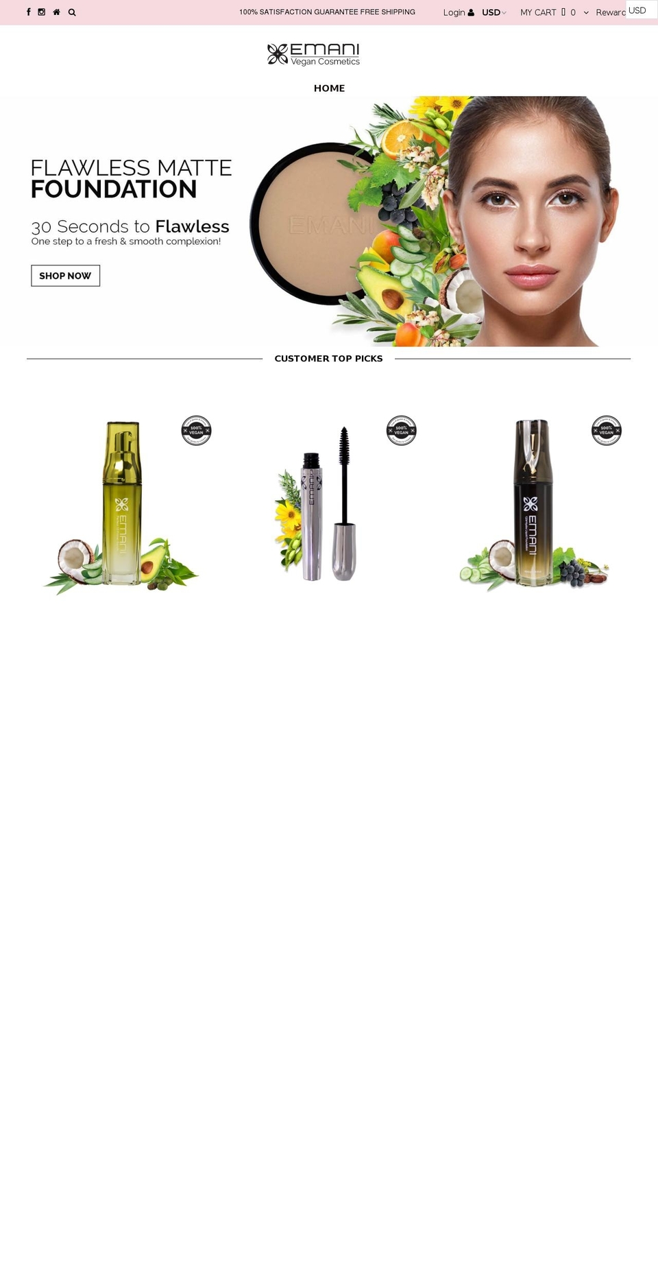 veganorganicskin.com shopify website screenshot