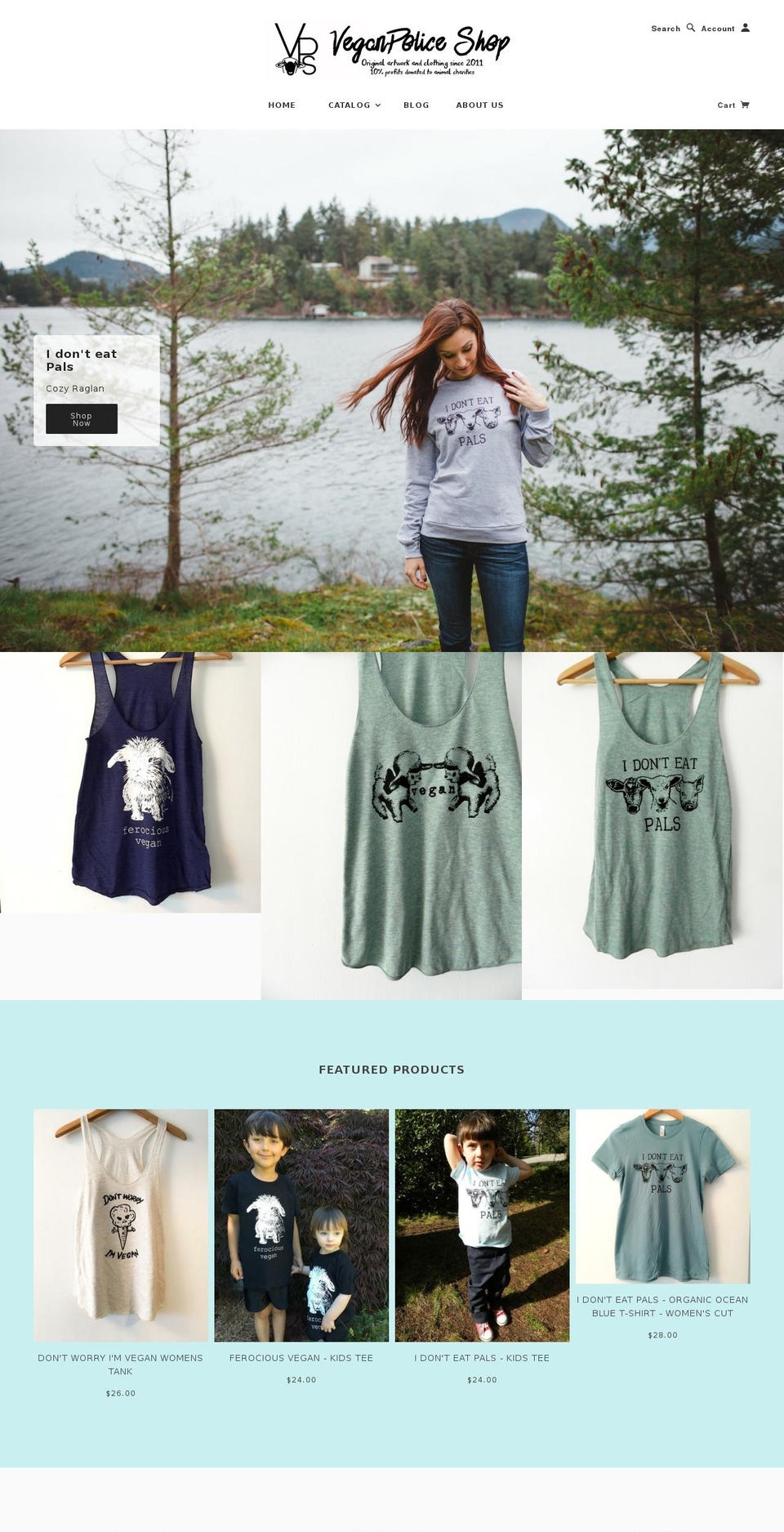 veganpoliceclothing.net shopify website screenshot