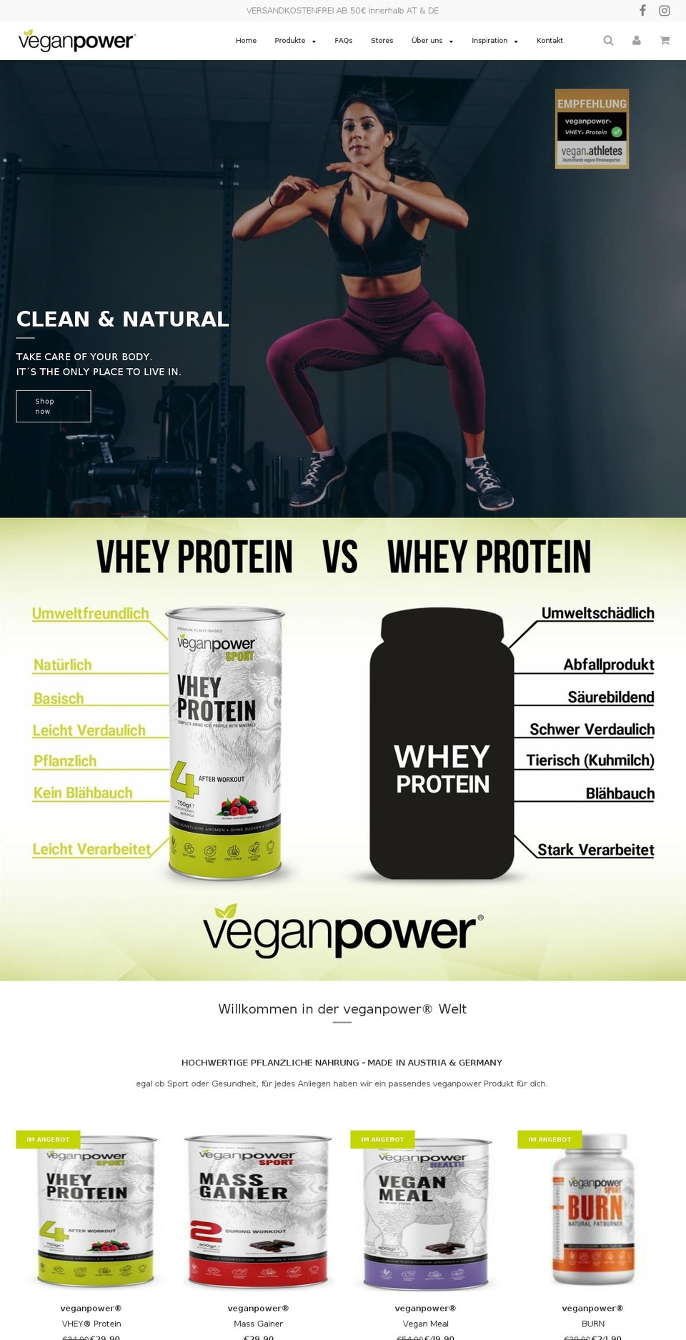 veganpower.at shopify website screenshot