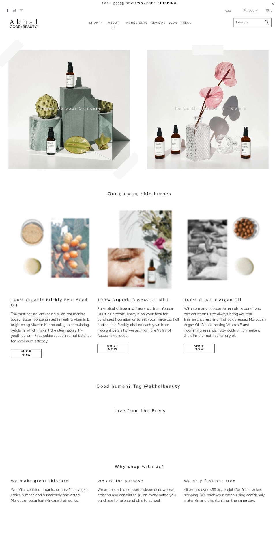 Akhal Beauty 2018 Bis Shopify theme site example veganskincare.com.au