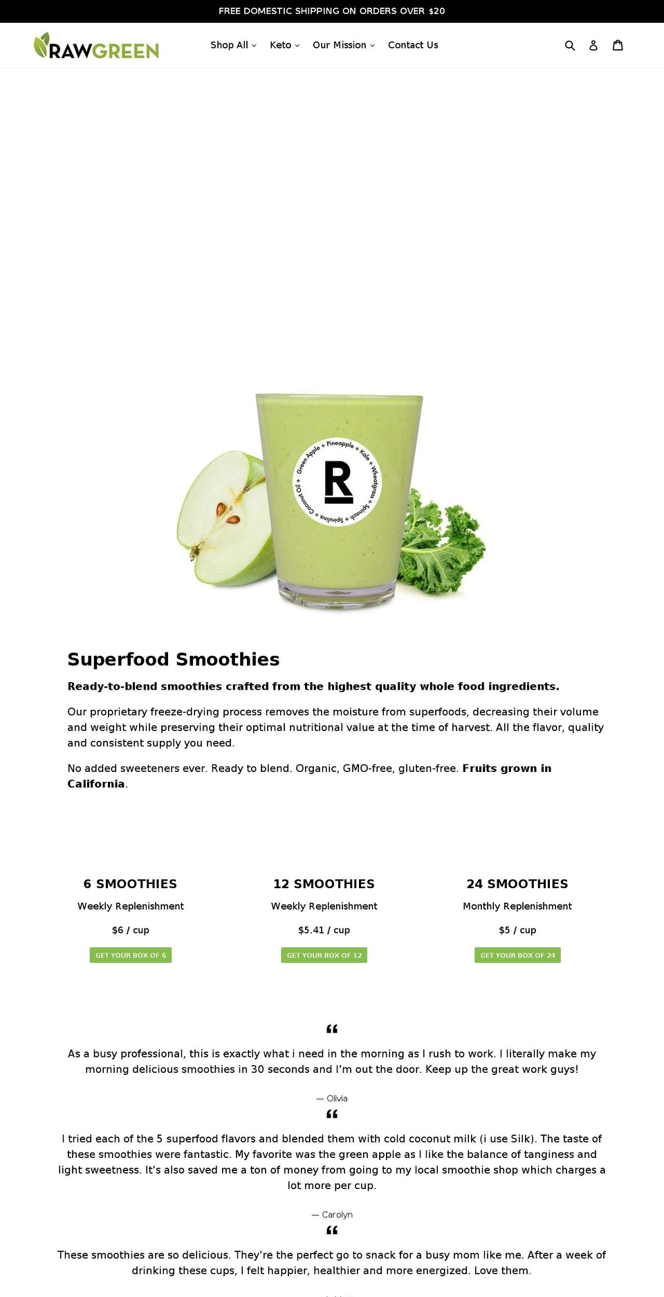 vegansmoothiesmealdelivery.com — Shopify storefront screenshot